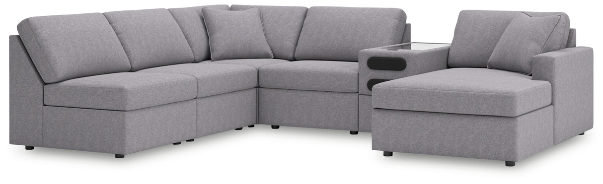 Furniture City Biloxi - Ashley Furniture - Modmax Sectional - 6-Piece Sectional with Chaise and Audio Console / Granite - 92104S25