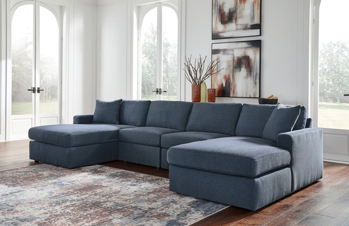 Furniture City Biloxi - Ashley Furniture - Modmax Sectional - RAF 4-Piece Sectional with Chaise / Ink - 92121S19