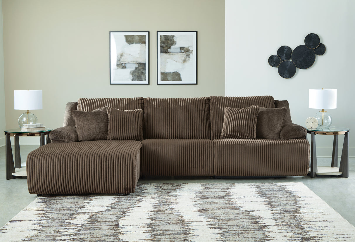 Furniture City Biloxi - Ashley Furniture - Top Tier Sectional - 3-Piece Sectional Sofa Chaise / Chocolate - 92705S7