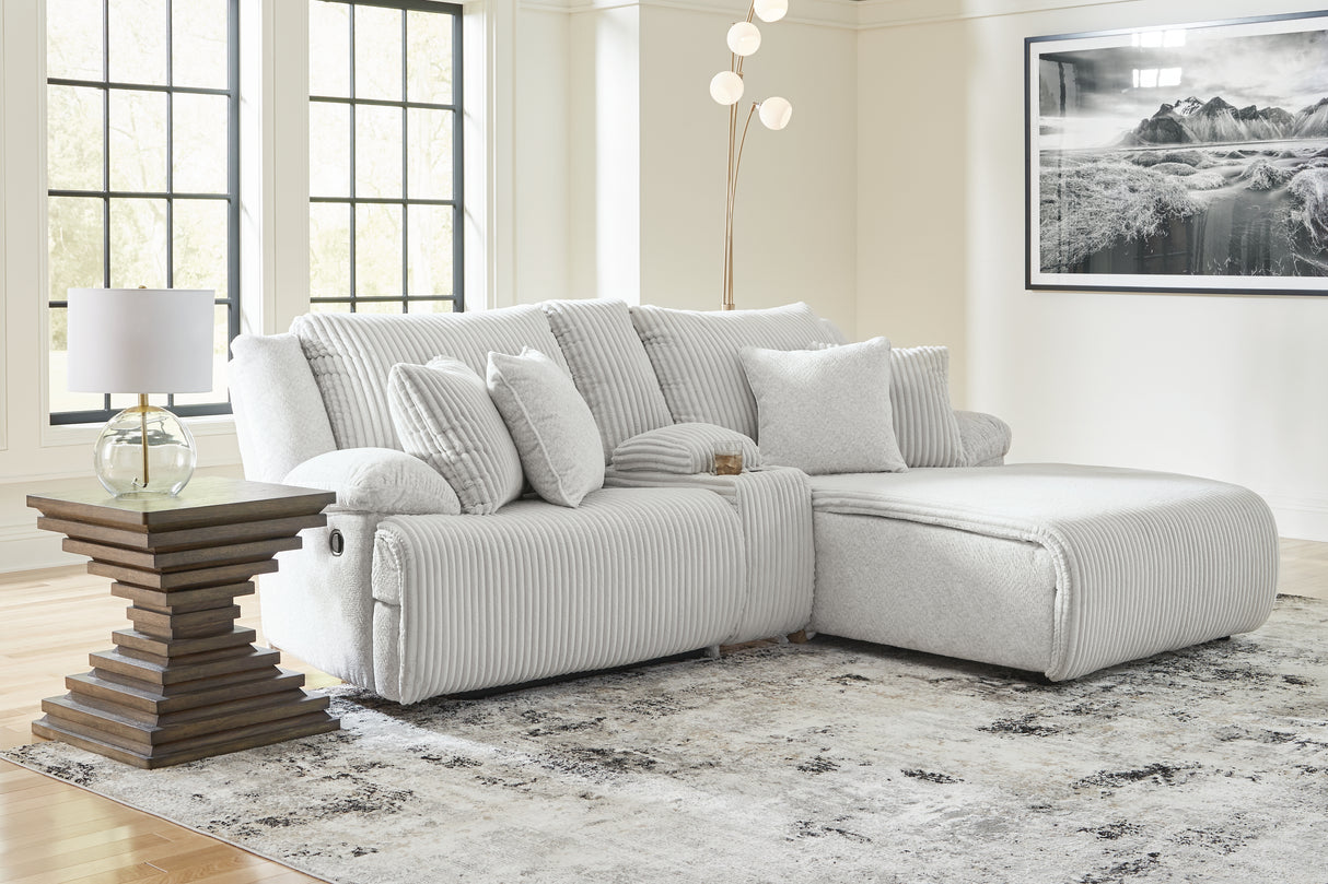 Furniture City Biloxi - Ashley Furniture - Top Tier Sectional - 3-Piece Reclining Sectional Sofa with Chaise / Alloy - 92706S4