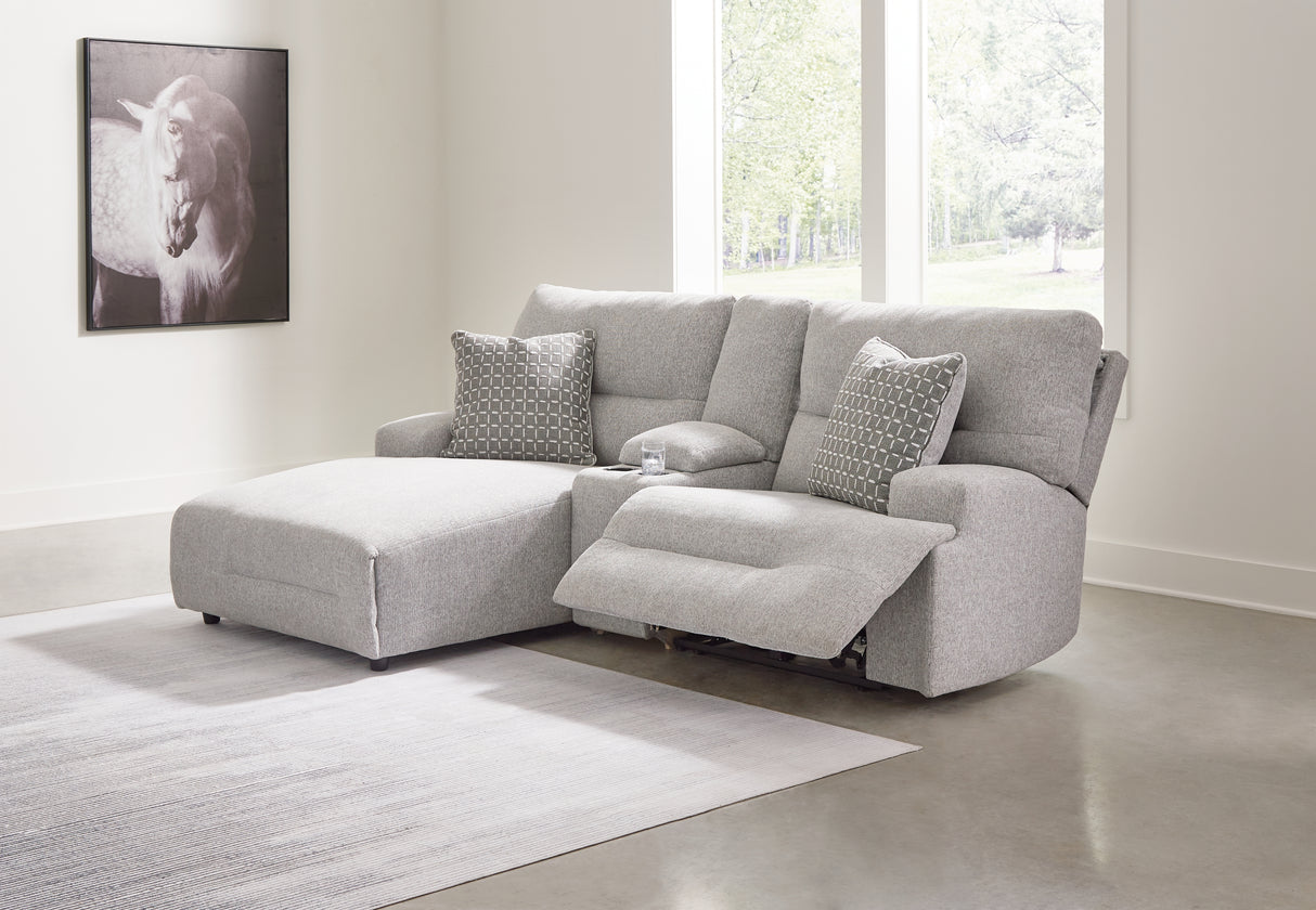 Furniture City Biloxi - Ashley Furniture - Acklen Place Sectional - 3-Piece Power Reclining Sectional Sofa with Chaise / Pewter - 93605S5