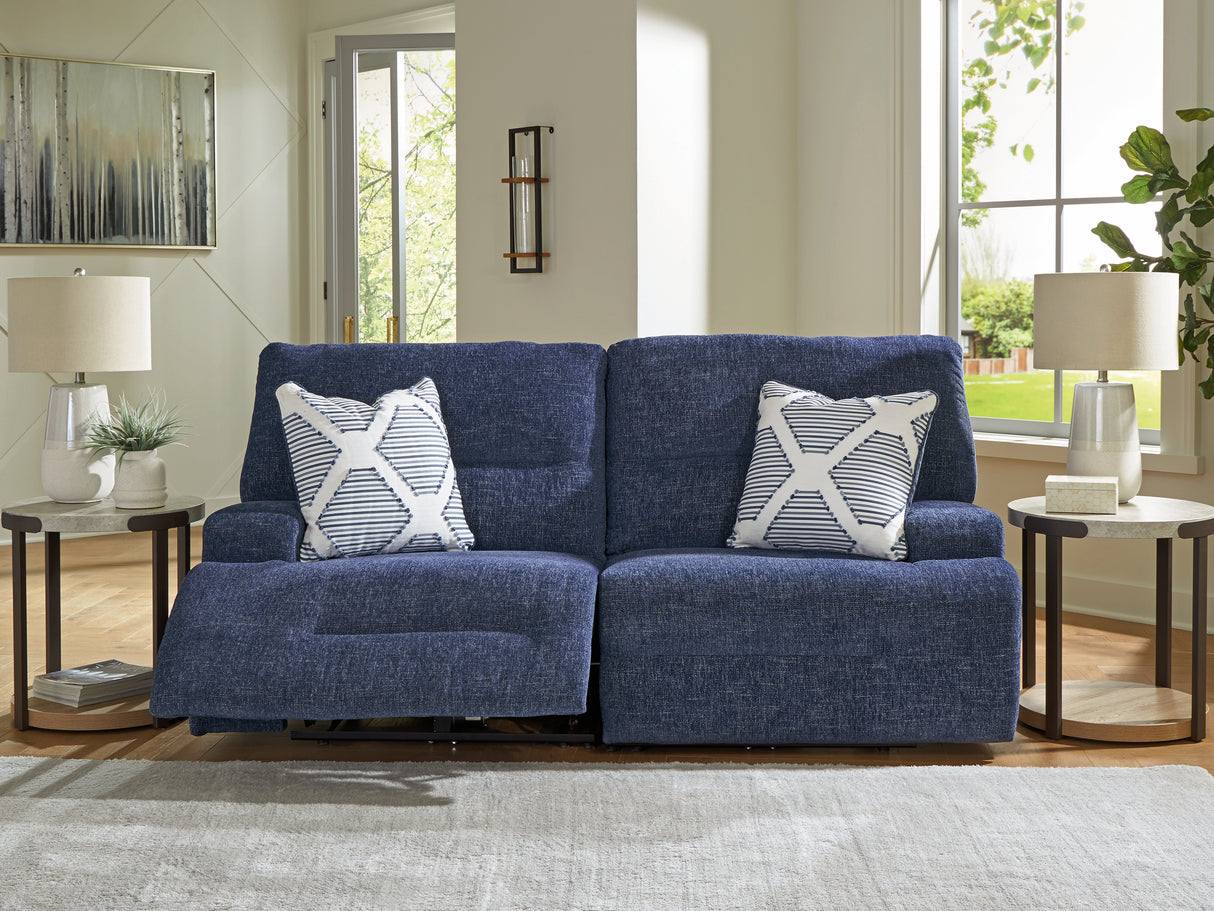 Furniture City Biloxi - Ashley Furniture - Acklen Place Sectional - 2-Piece Power Reclining Sectional / Navy - 93607S16