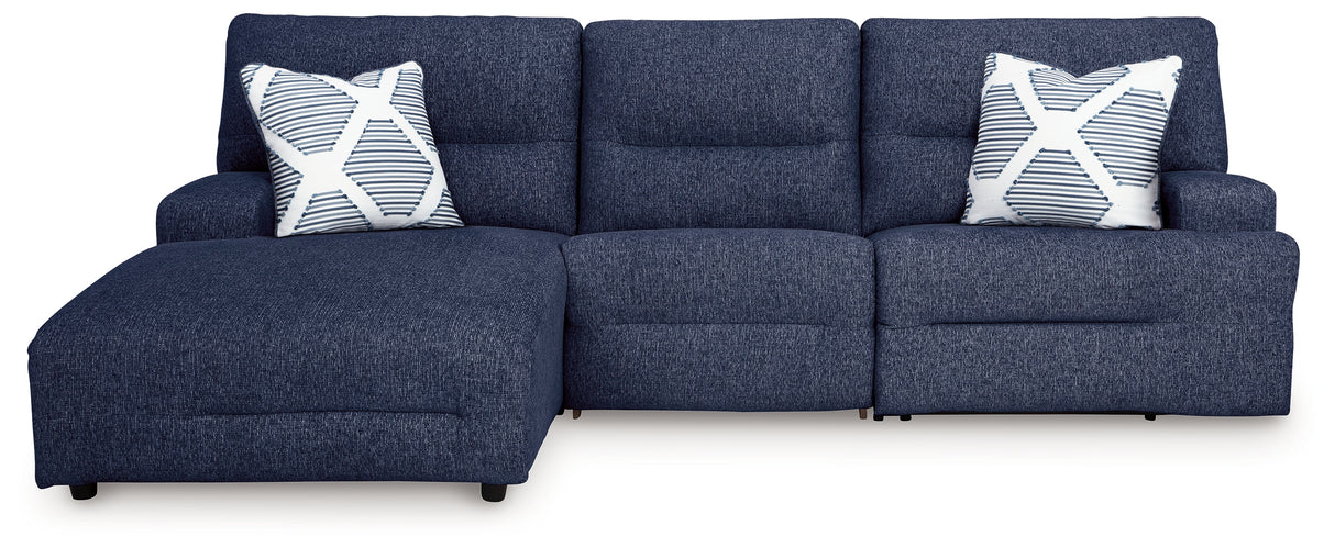Furniture City Biloxi - Ashley Furniture - Acklen Place Sectional - 3-Piece Power Reclining Sectional / Navy - 93607S7