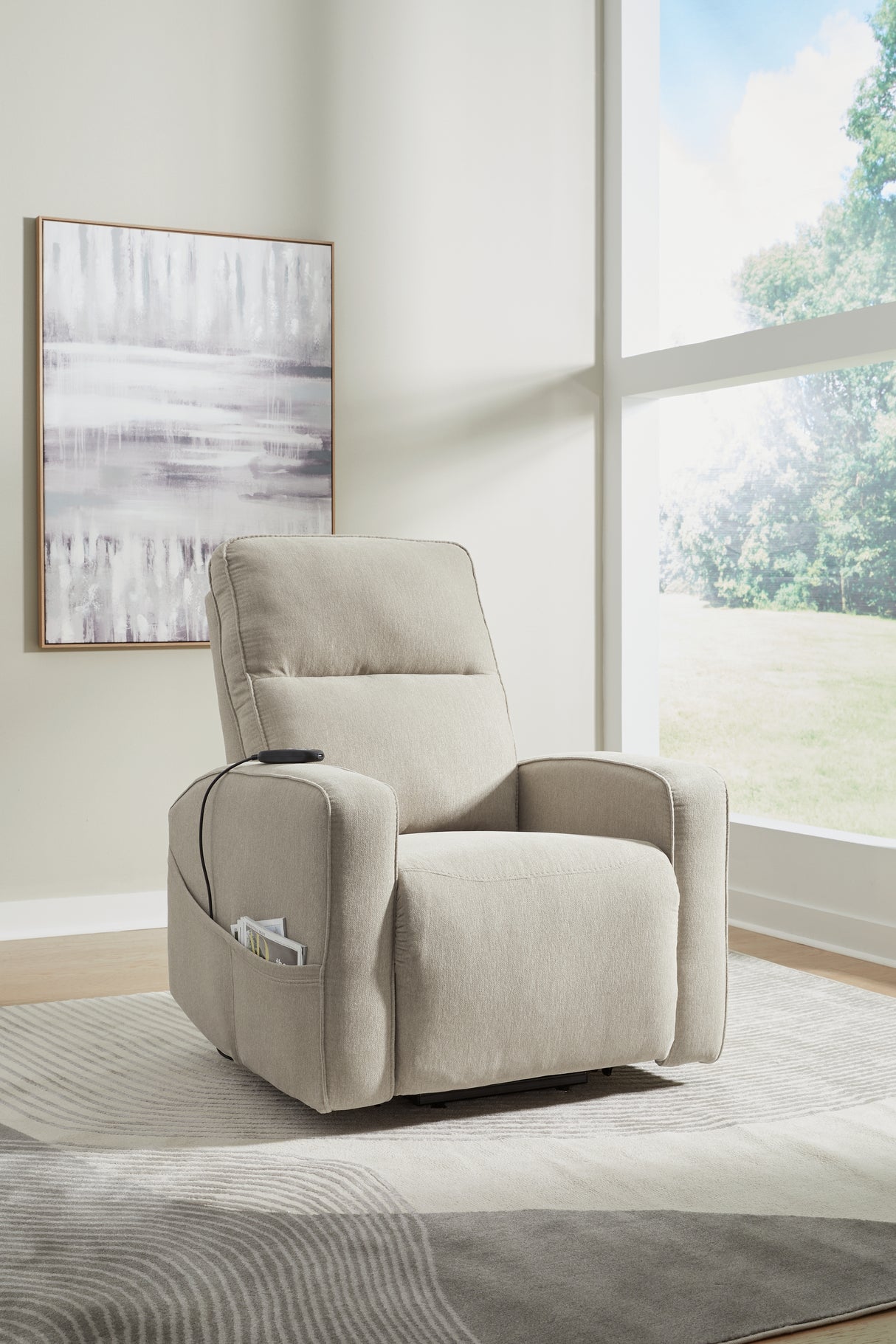 Furniture City Biloxi - Ashley Furniture - Starganza Living Room - Power Lift Recliner / Taupe - 9370312