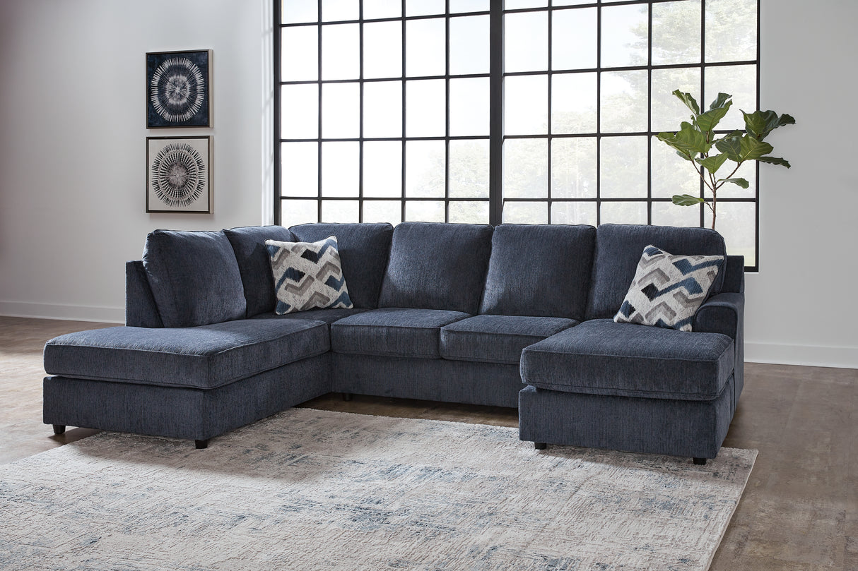 Furniture City Biloxi - Ashley Furniture - Albar Place Sectional - RAF 2-Piece Sectional / Cobalt - 95302S2