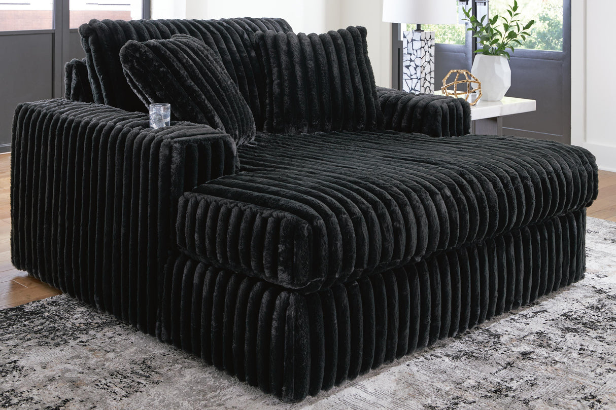 Furniture City Biloxi - Ashley Furniture - Midnight-Madness Living Room - Oversized Chaise / Onyx - 9810315