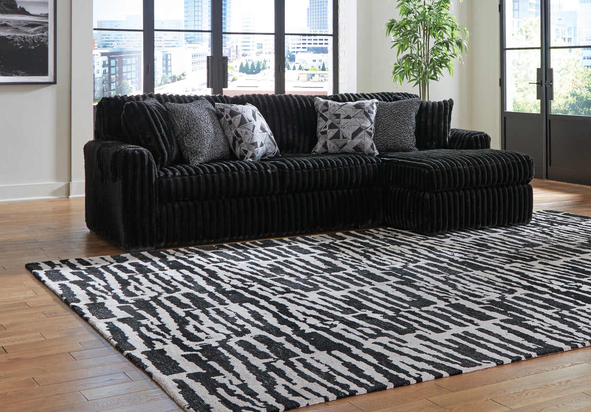 Furniture City Biloxi - Ashley Furniture - Midnight-Madness Sectional - LAF 2-Piece Sectional Sofa with Chaise / Onyx - 98103S2
