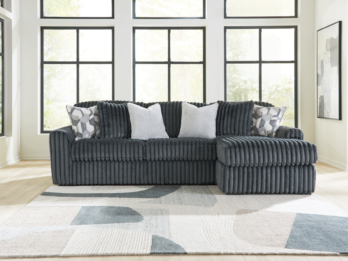 Furniture City Biloxi - Ashley Furniture - Midnight-Madness Sectional - LAF 2-Piece Sectional Sofa Chaise / Gunmetal - 98105S3