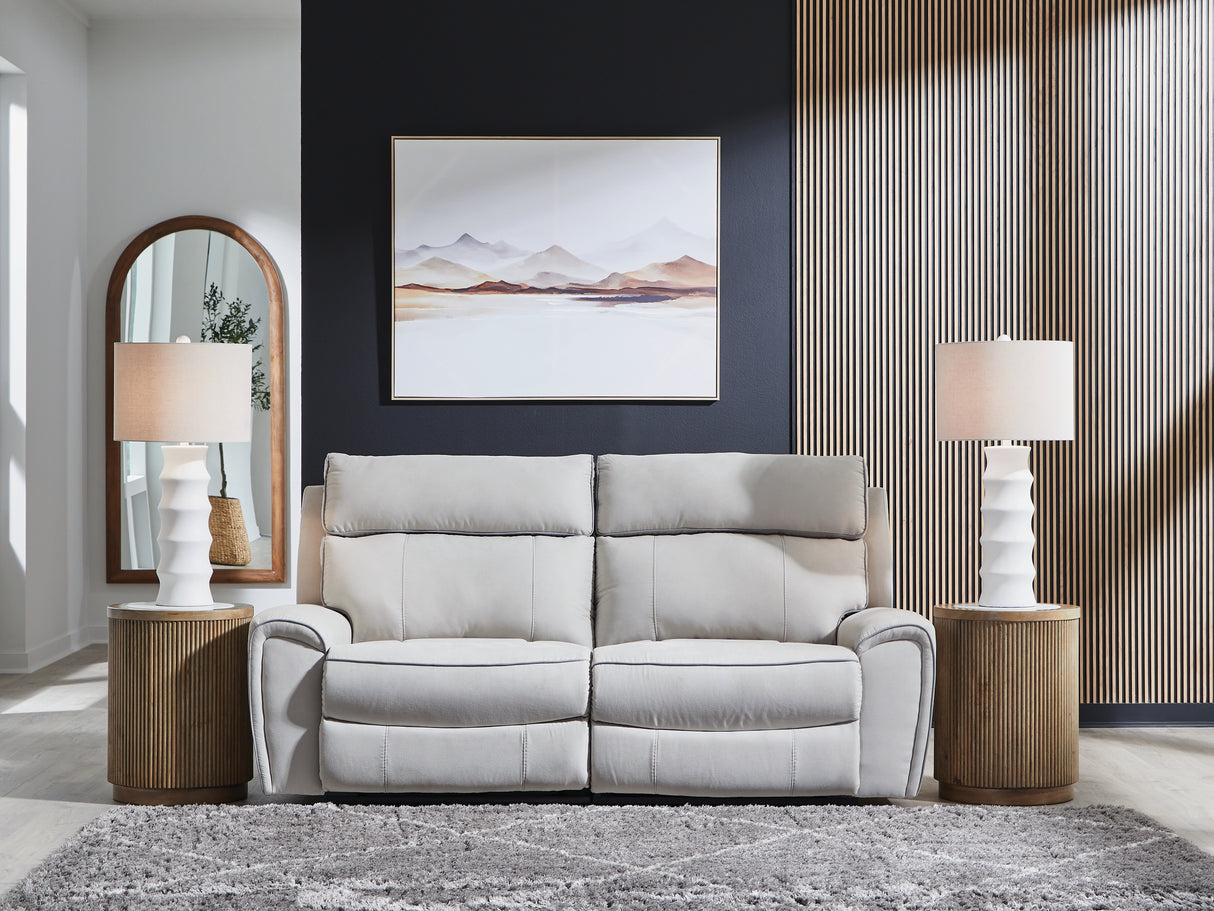 Furniture City Biloxi - Ashley Furniture - Social Pointe Sectional - 2-Piece Reclining Loveseat / Pearl/Ash - PC98802S21