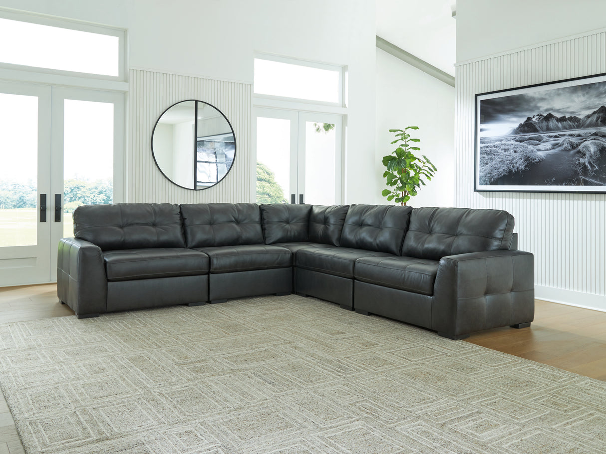 Furniture City Biloxi - Ashley Furniture - Brindley Pier Sectional - RAF 5-Piece Sectional / Fog - 99503S3