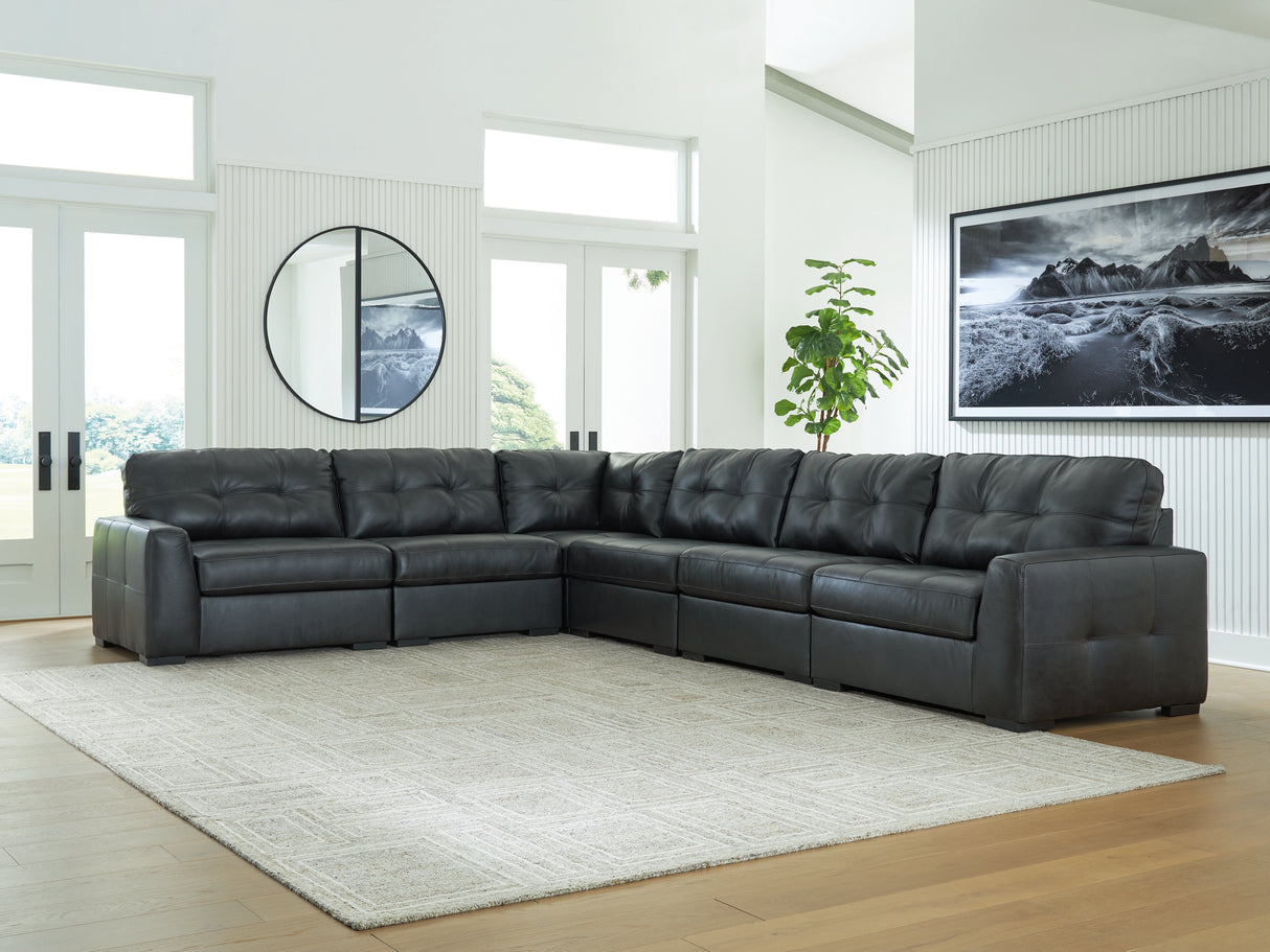 Furniture City Biloxi - Ashley Furniture - Brindley Pier Sectional - RAF 6-Piece Sectional / Fog - 99503S5
