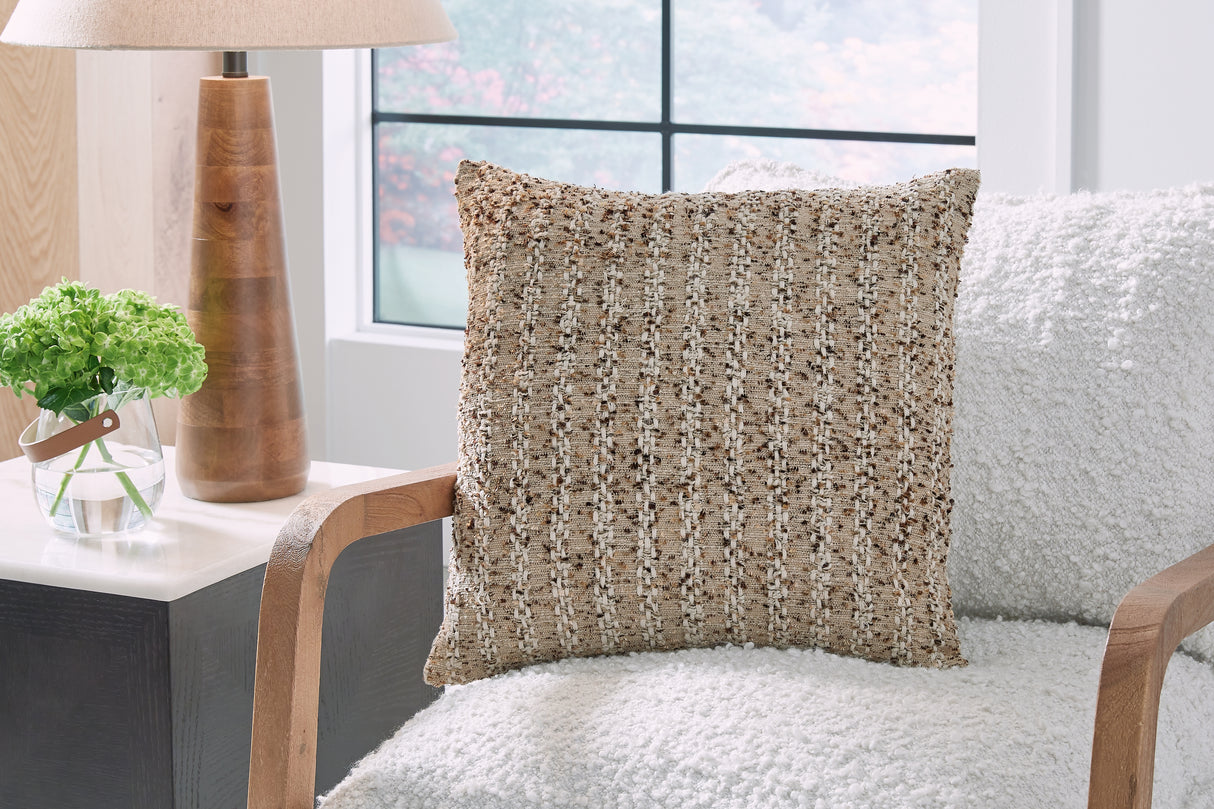 Furniture City Biloxi - Ashley Furniture - Vorlane Pillows - Pillow (4/CS) / Tan/Brown/White - A1001046