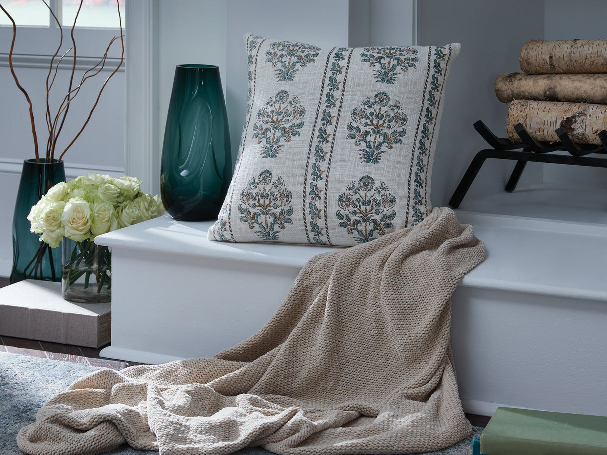 Furniture City Biloxi - Ashley Furniture - Paulmour Pillows - Pillow (4/CS) / Ivory/Green/Brown - A1001105