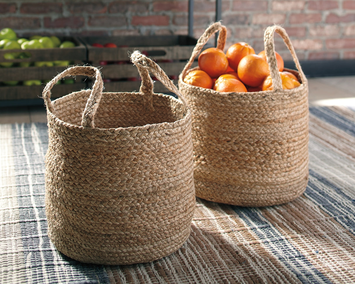 Furniture City Biloxi - Ashley Furniture - Brayton Basket - Basket Set (Set of 2) / Natural - A2000094