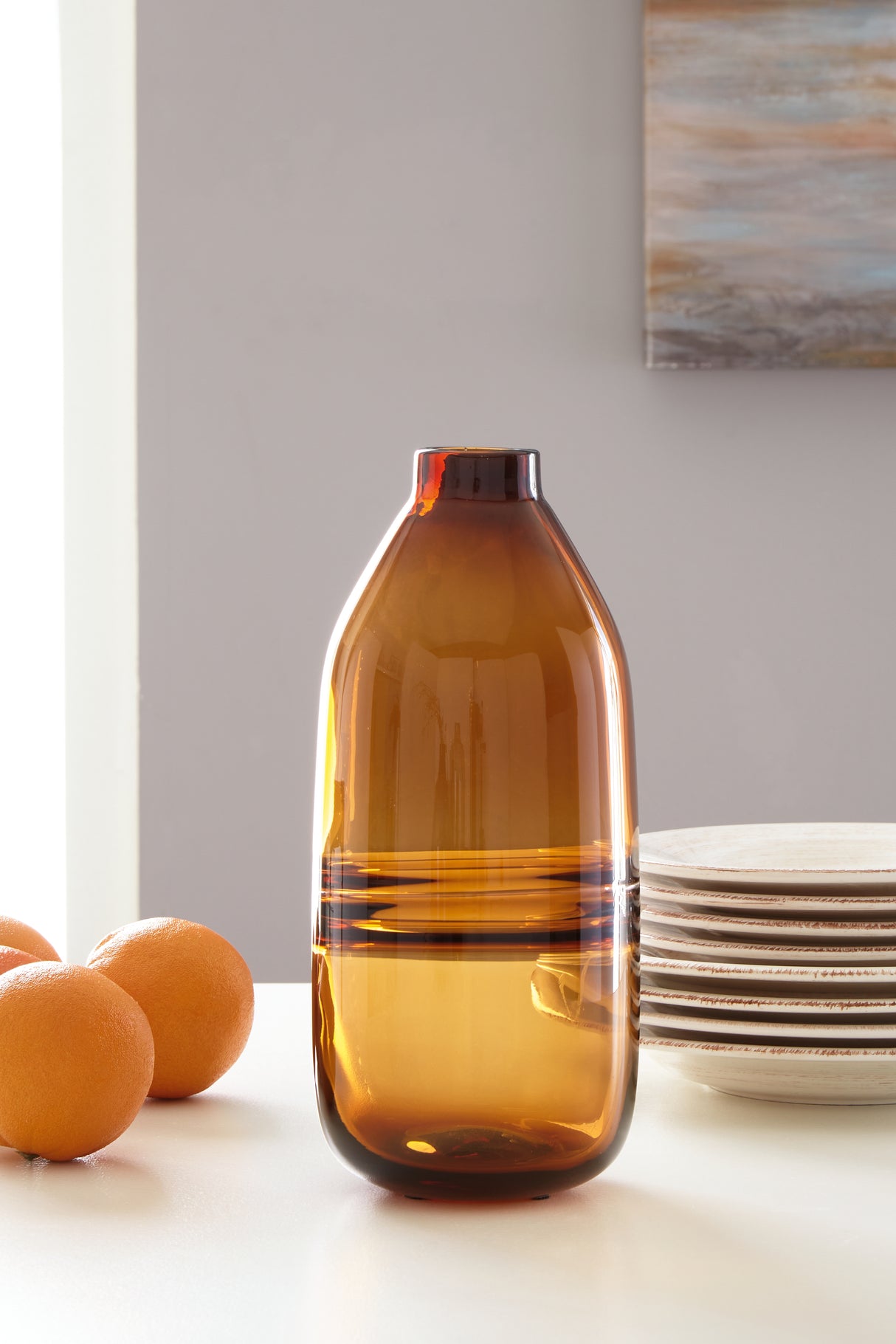 Furniture City Biloxi - Ashley Furniture - Lemmitt Vase - Vase / Amber - A2000541