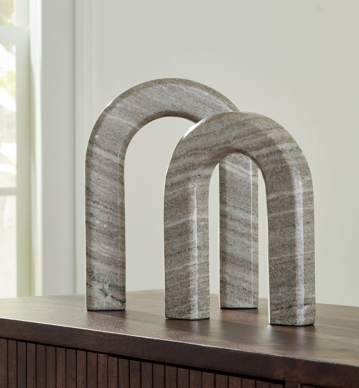 Furniture City Biloxi - Ashley Furniture - Keithton Sculpture - Sculpture Set (Set of 2) / Taupe - A2000618