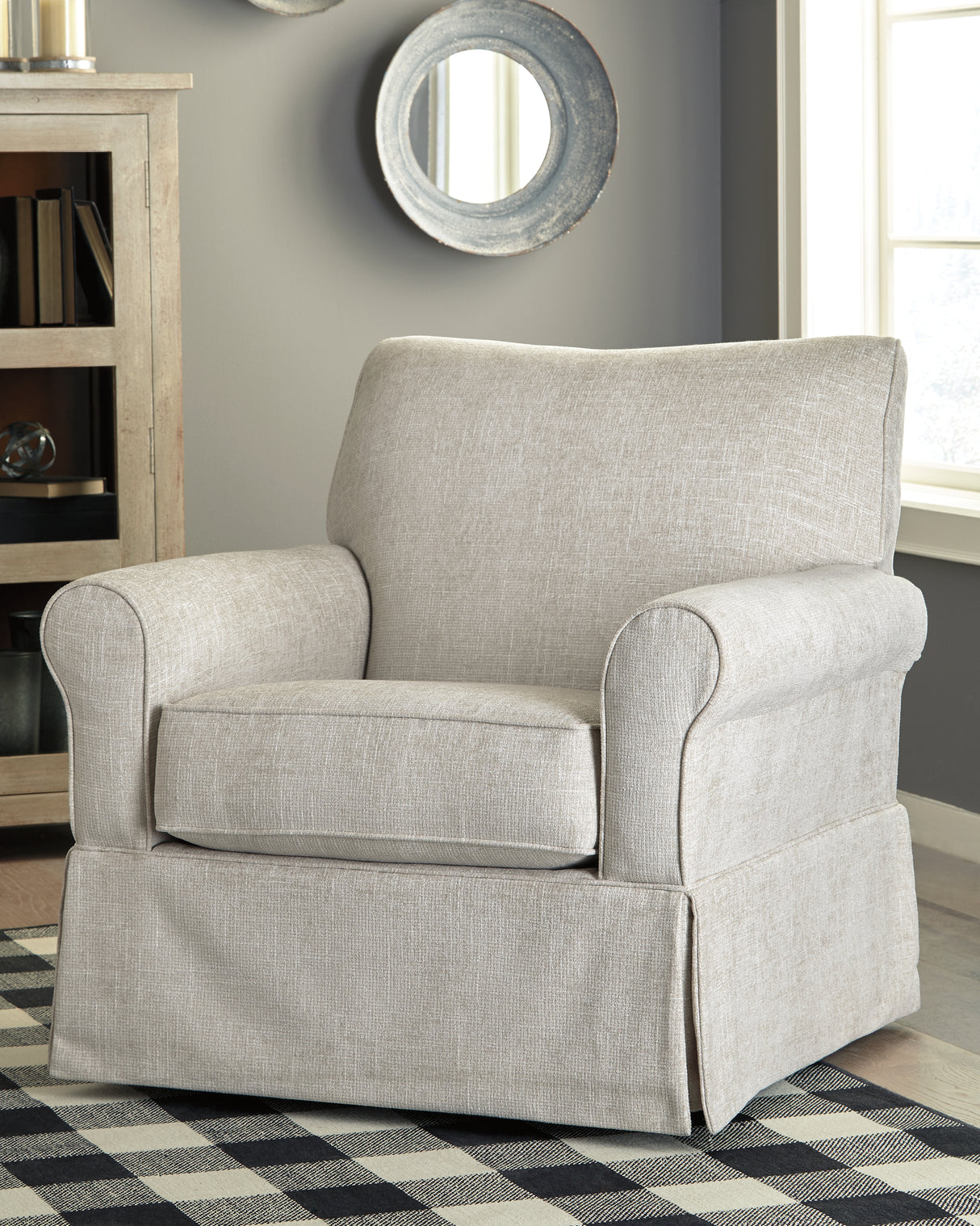 Furniture City Biloxi - Ashley Furniture - Searcy Accent Chair - Swivel Glider Accent Chair / Quartz - A3000006