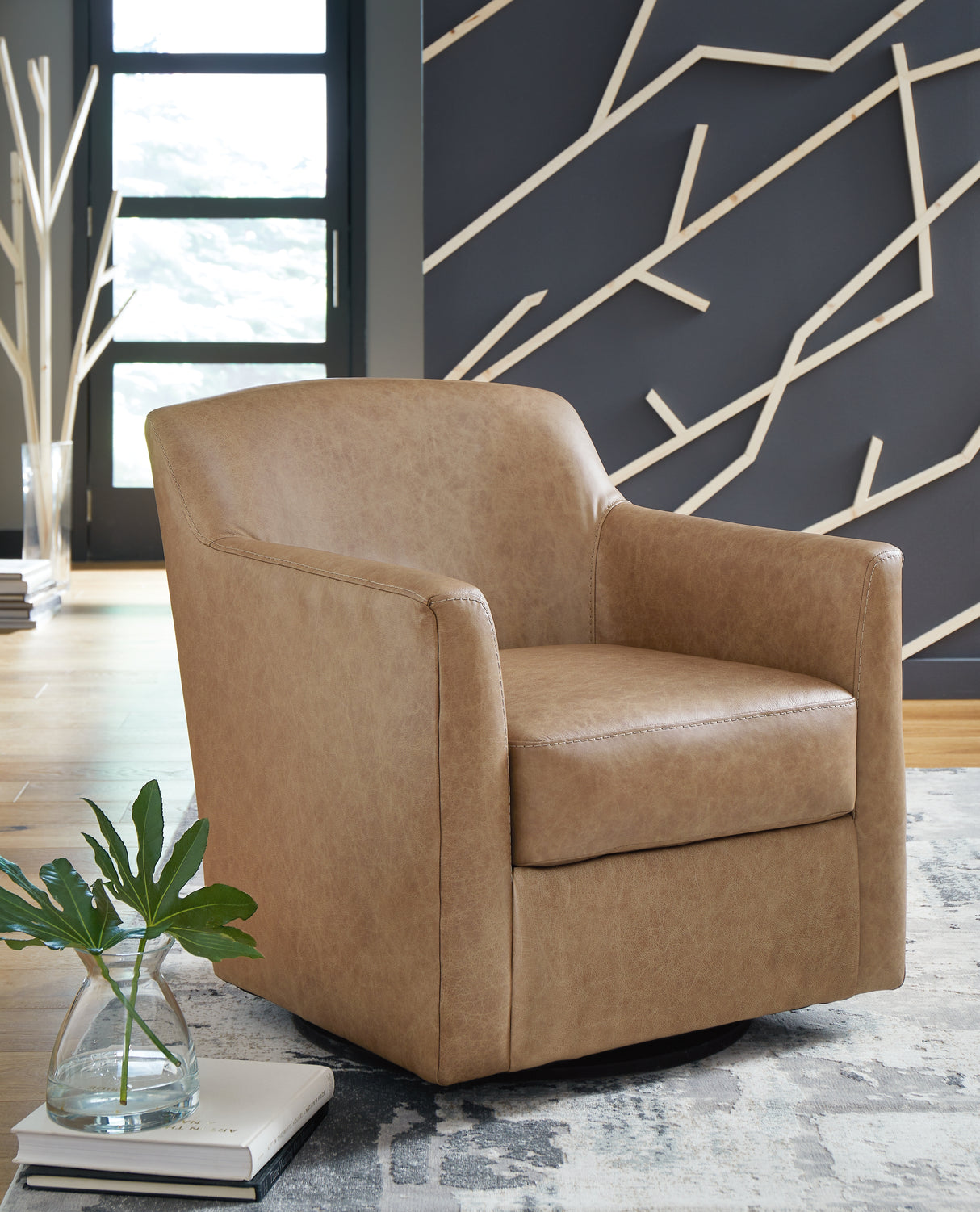 Furniture City Biloxi - Ashley Furniture - Bradney Swivel Accent Chair - Swivel Accent Chair / Tumbleweed - A3000323