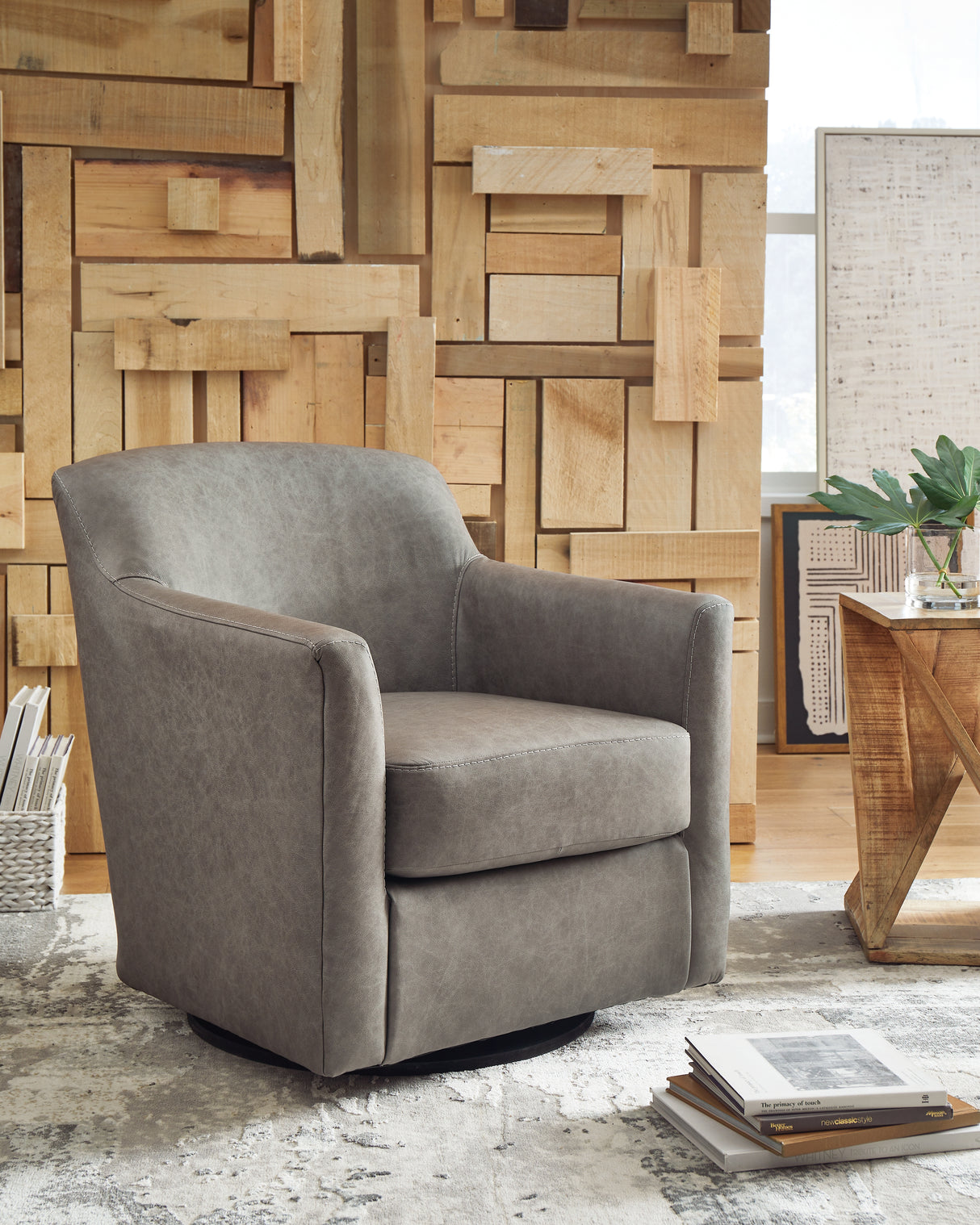 Furniture City Biloxi - Ashley Furniture - Bradney Swivel Accent Chair - Swivel Accent Chair / Fossil - A3000324