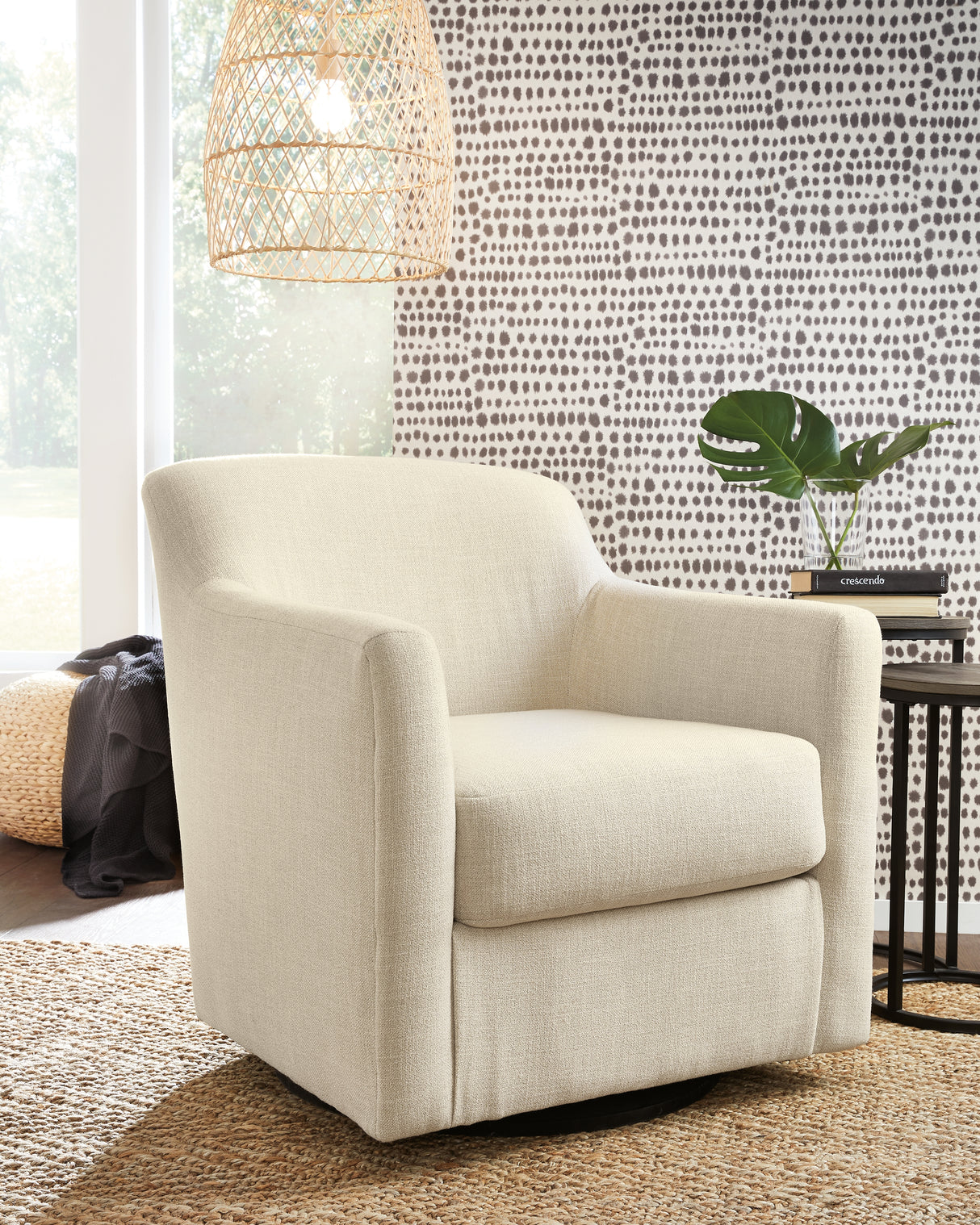 Furniture City Biloxi - Ashley Furniture - Bradney Swivel Accent Chair - Swivel Accent Chair / Linen - A3000325