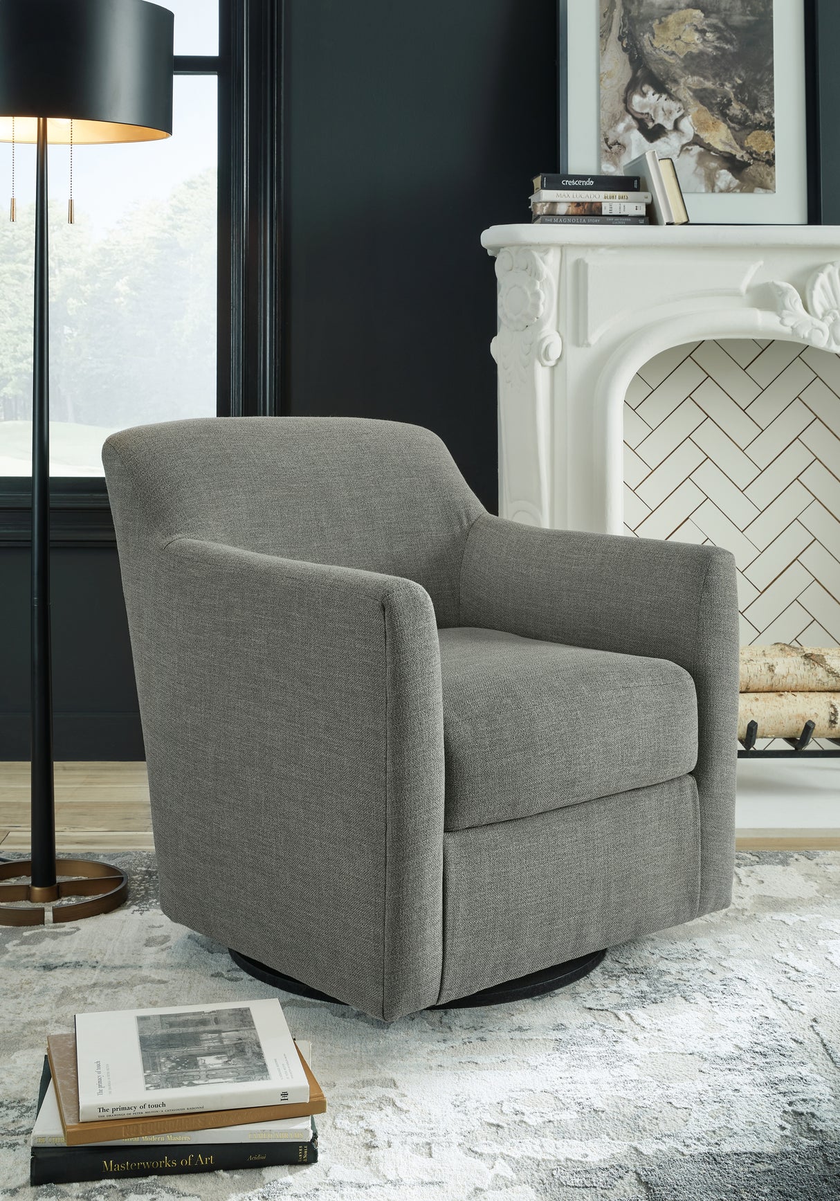 Furniture City Biloxi - Ashley Furniture - Bradney Swivel Accent Chair - Swivel Accent Chair / Fossil - A3000324