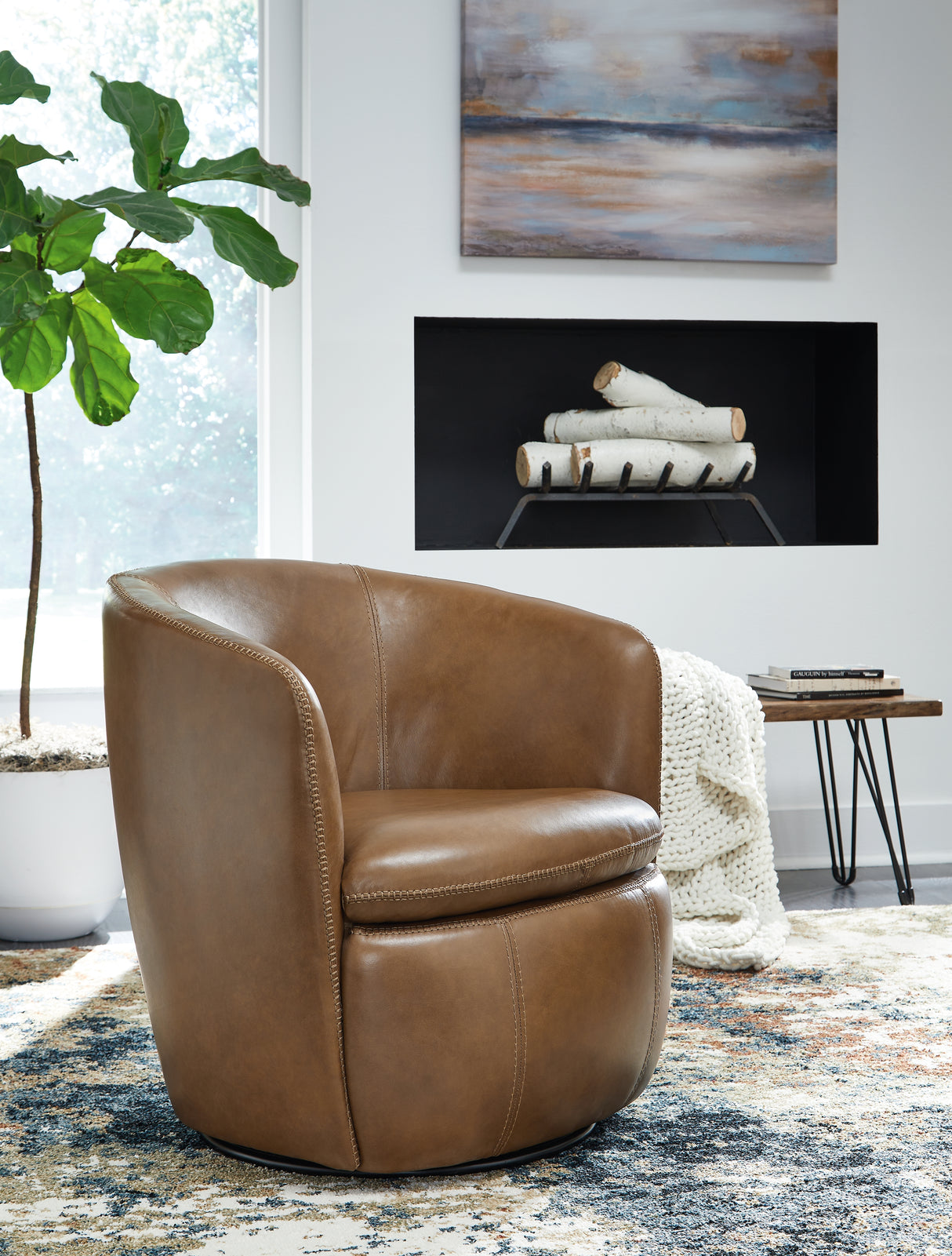 Furniture City Biloxi - Ashley Furniture - Kierreys Swivel Accent Chair - Swivel Accent Chair / Bone - A3000703