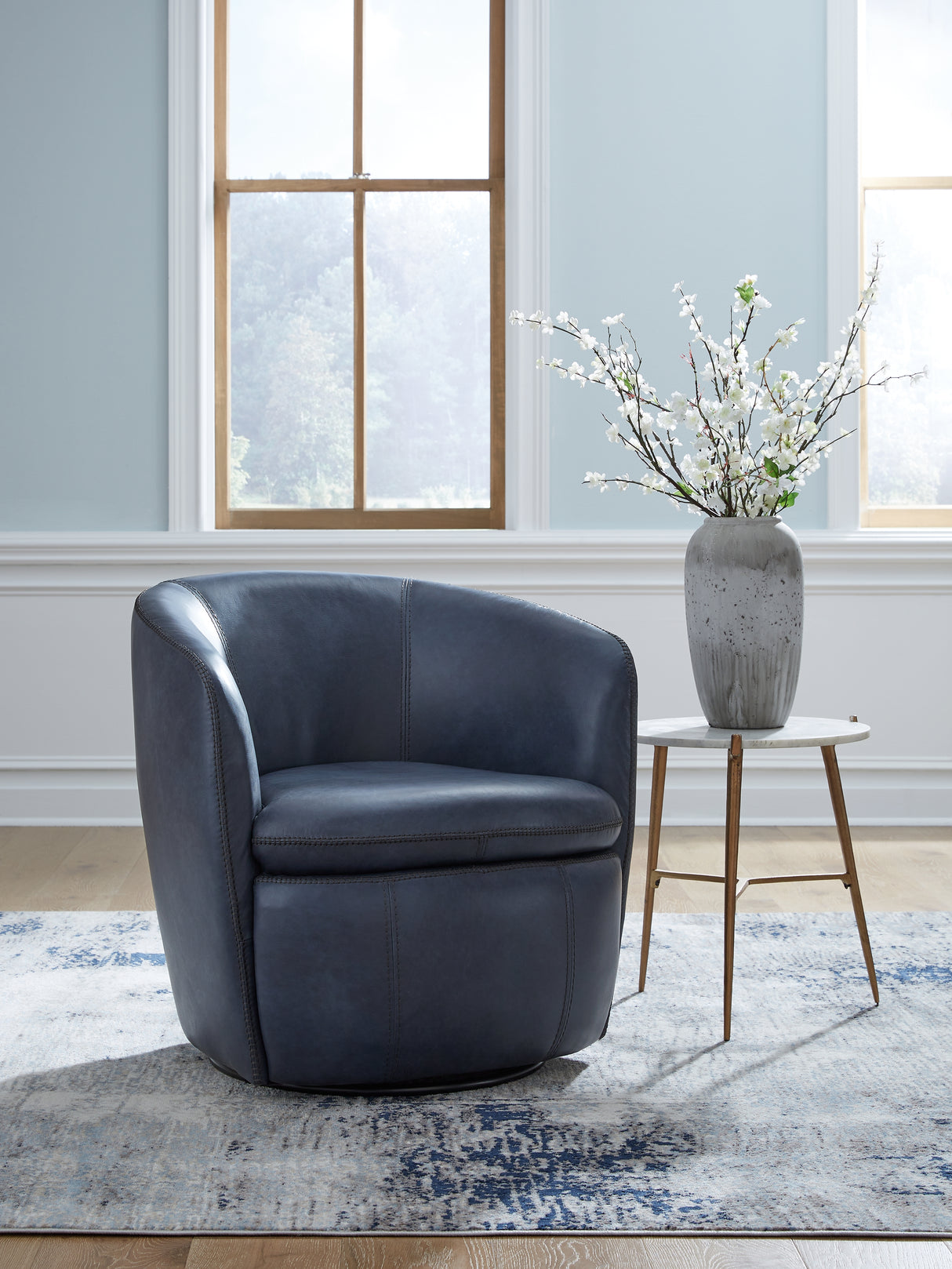 Furniture City Biloxi - Ashley Furniture - Kierreys Swivel Accent Chair - Swivel Accent Chair / Ocean - A3000701