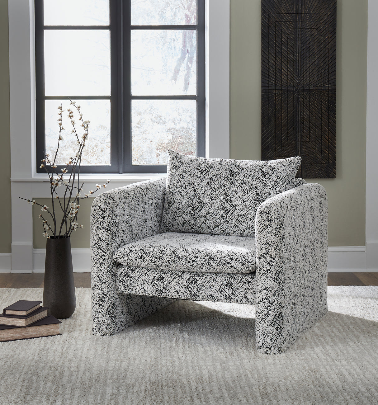 Furniture City Biloxi - Ashley Furniture - Kenbell Accent Chair - Accent Chair / Black/White - A3000705