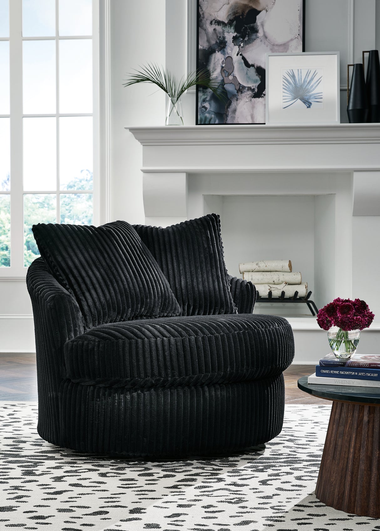 Furniture City Biloxi - Ashley Furniture - Gramwell Swivel Accent Chair - Swivel Accent Chair / Onyx - A3000725