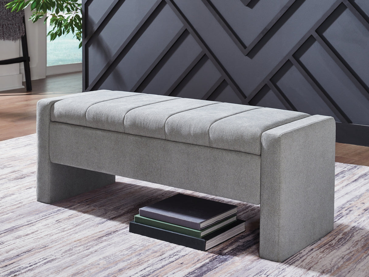 Furniture City Biloxi - Ashley Furniture - Akselman Storage Bench - Storage Bench / Gray / 50"W x 19"D x 19"H - A3000744