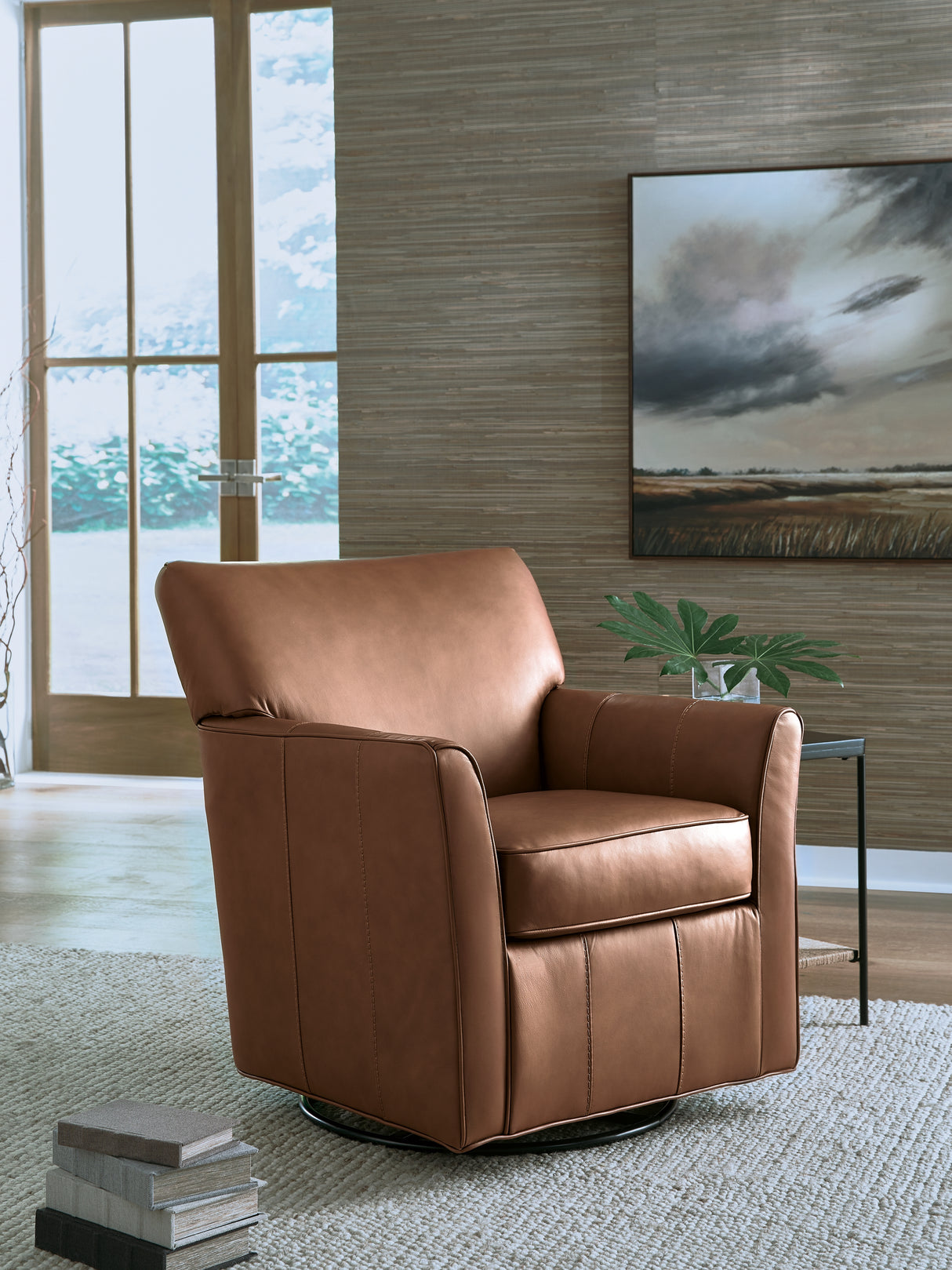 Furniture City Biloxi - Ashley Furniture - Braydunn Swivel Glider Accent Chair - Swivel Glider Accent Chair / Caramel - A3000821