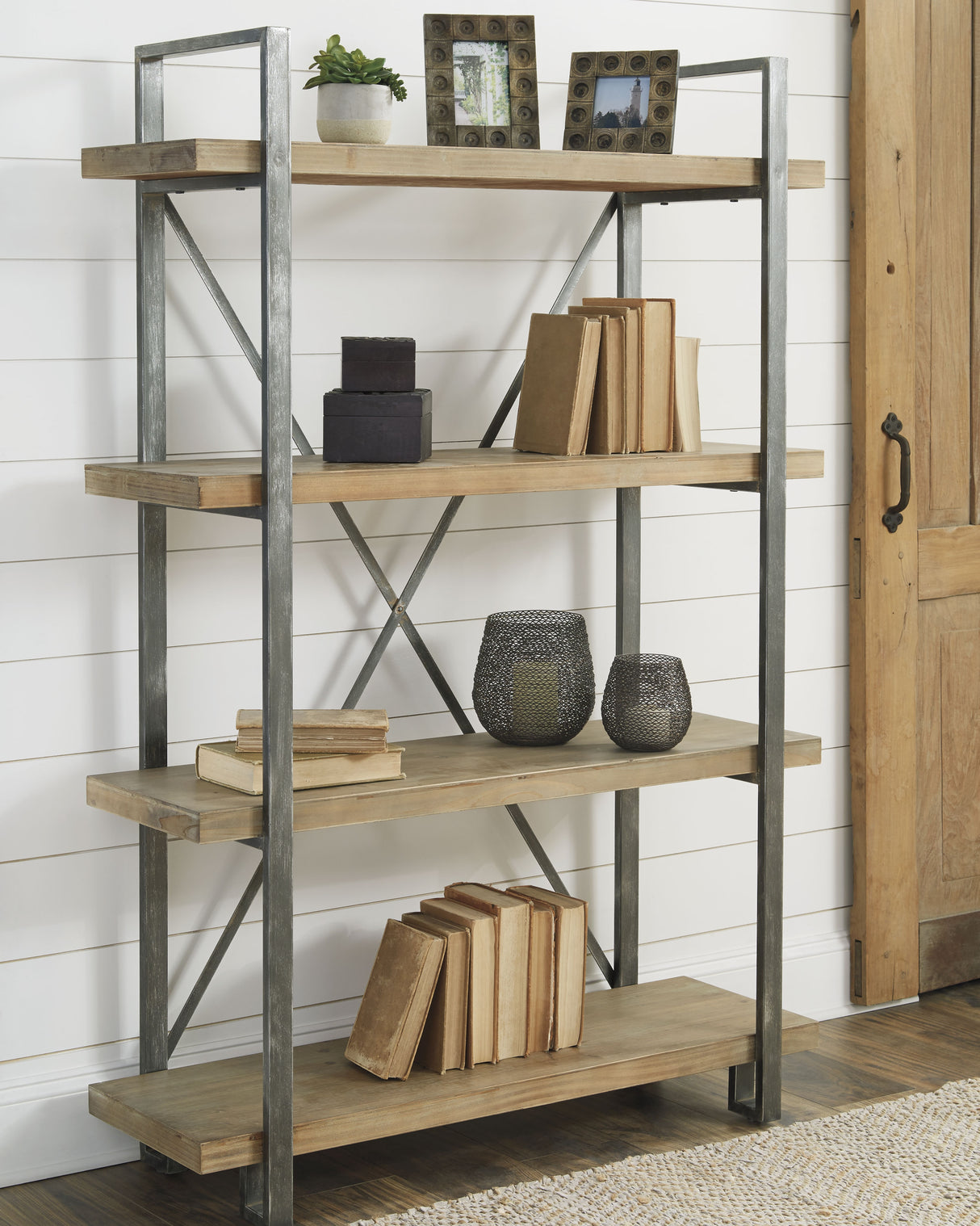 Furniture City Biloxi - Ashley Furniture - Forestmin Bookcase - Bookcase / Brown/Black - A4000045