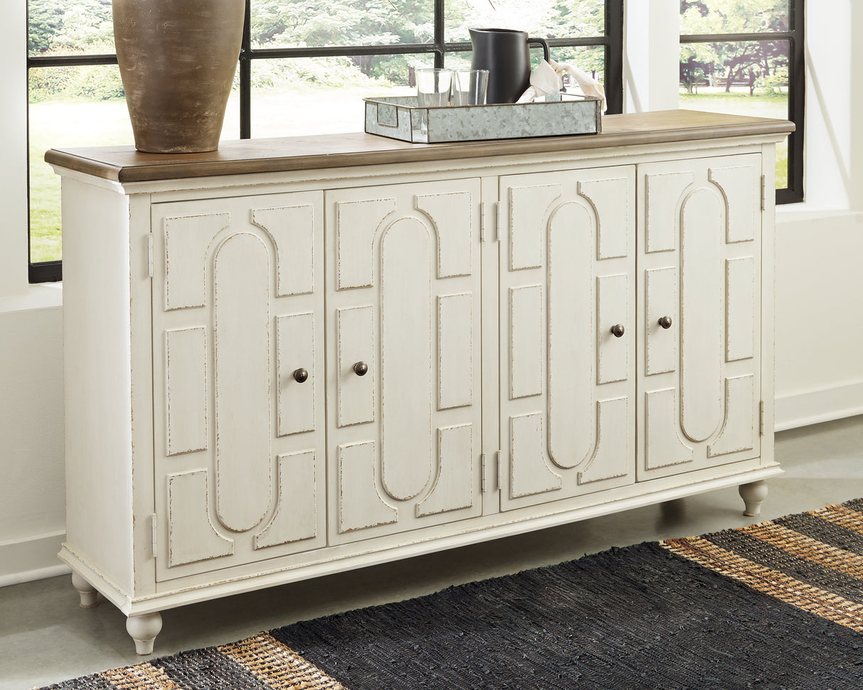 Furniture City Biloxi - Ashley Furniture - Roranville Accent Cabinet - Accent Cabinet / Antique White - A4000268