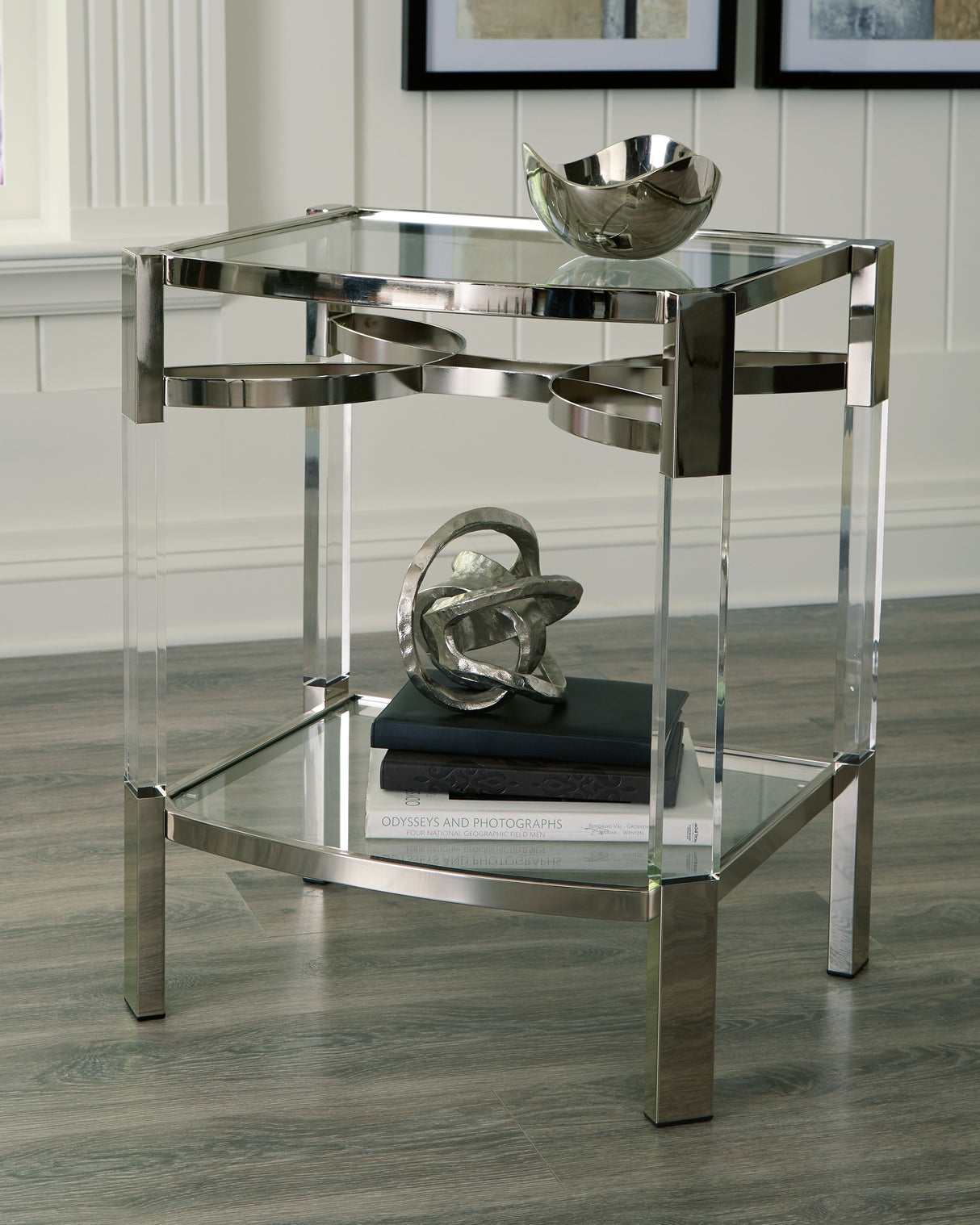Furniture City Biloxi - Ashley Furniture - Chaseton Accent Table - Accent Table / Clear/Silver Finish - A4000334