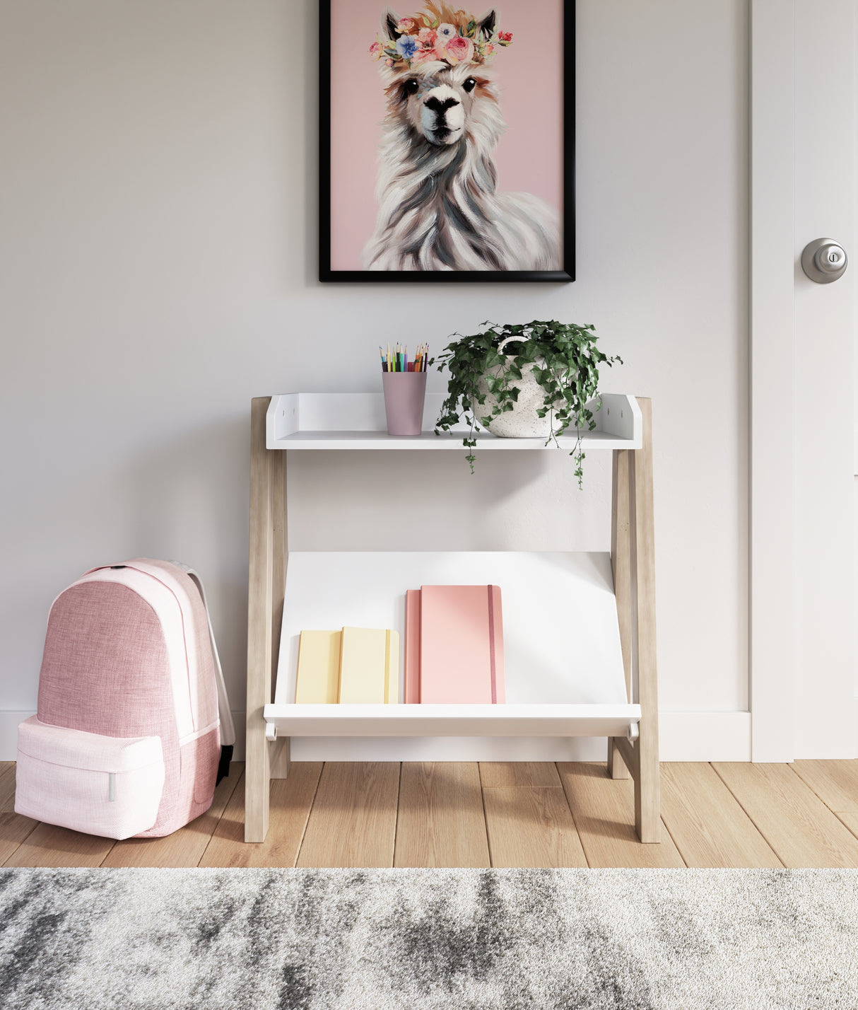 Furniture City Biloxi - Ashley Furniture - Blariden Bookcase - Small Bookcase / White/Tan - A4000361