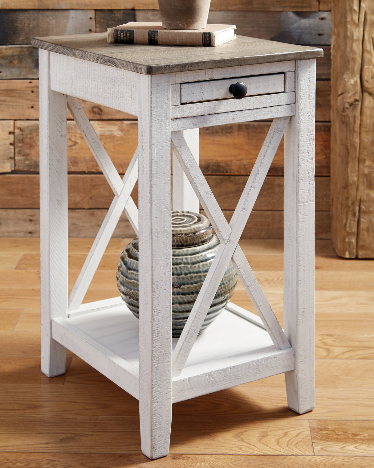 Furniture City Biloxi - Ashley Furniture - Adalane Accent Table - Accent Table / White/Gray - A4000374