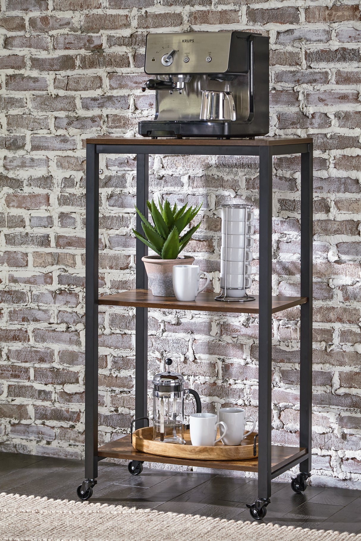 Furniture City Biloxi - Ashley Furniture - Bevinfield Bar Cart - Bar Cart / Brown/Black - A4000394