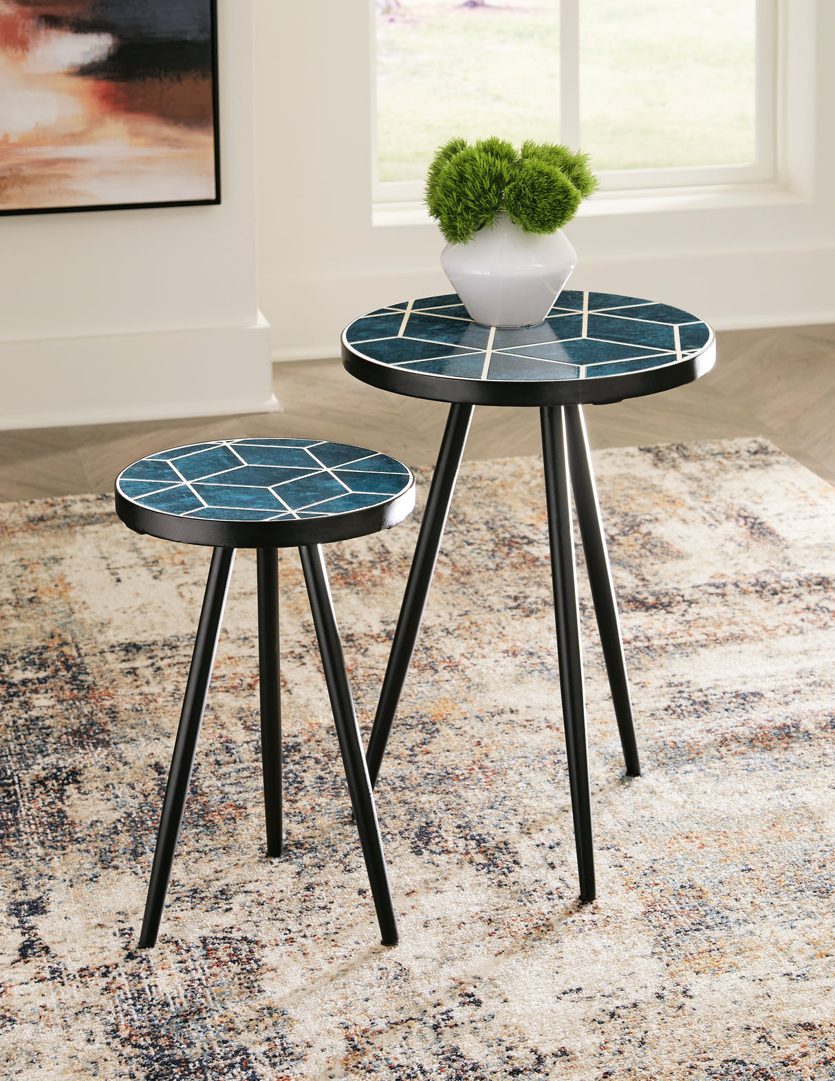 Furniture City Biloxi - Ashley Furniture - Clairbelle Accent Table (Set of 2) - Accent Table (Set of 2) / Teal - A4000523