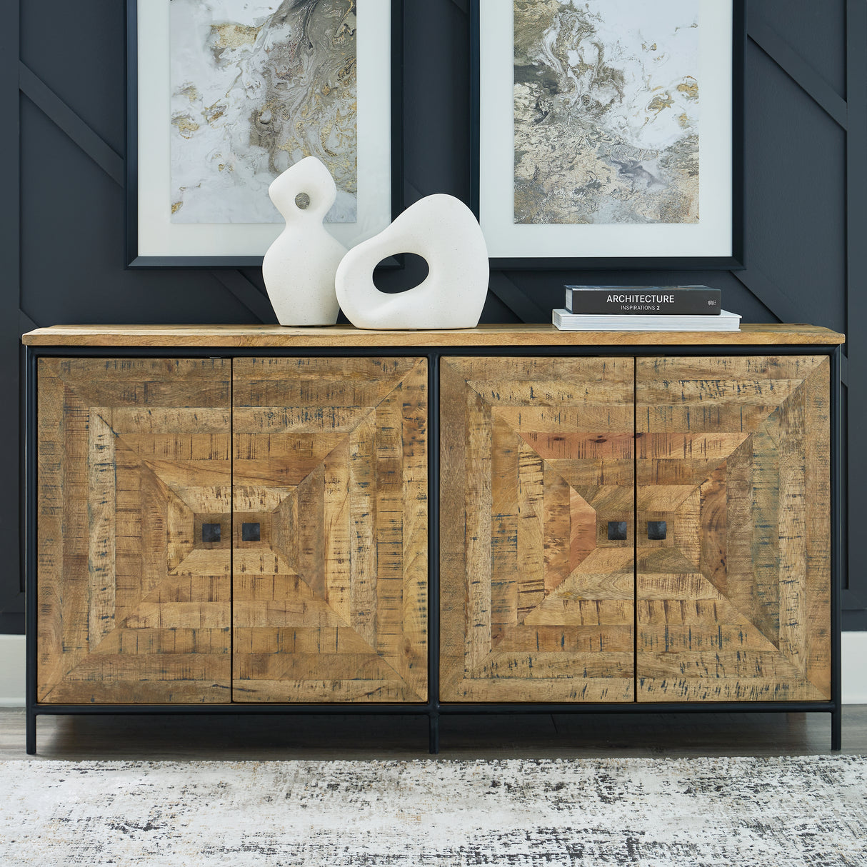 Furniture City Biloxi - Ashley Furniture - Camney Accent Cabinet - Accent Cabinet / Brown/Black - A4000581