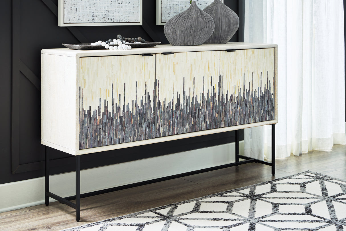 Furniture City Biloxi - Ashley Furniture - Freyton Accent Cabinet - Accent Cabinet / White/Gray - A4000582