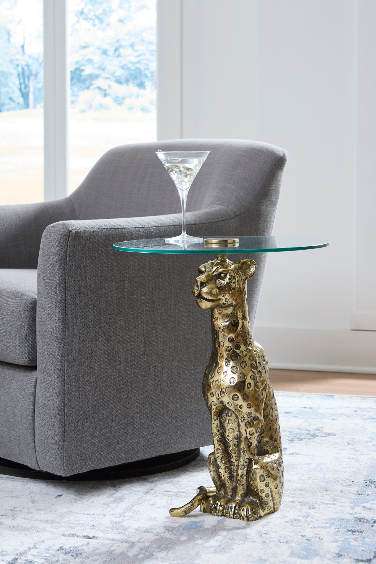 Furniture City Biloxi - Ashley Furniture - Vallain Accent Table - Accent Table / Antique Gold Finish - A4000605