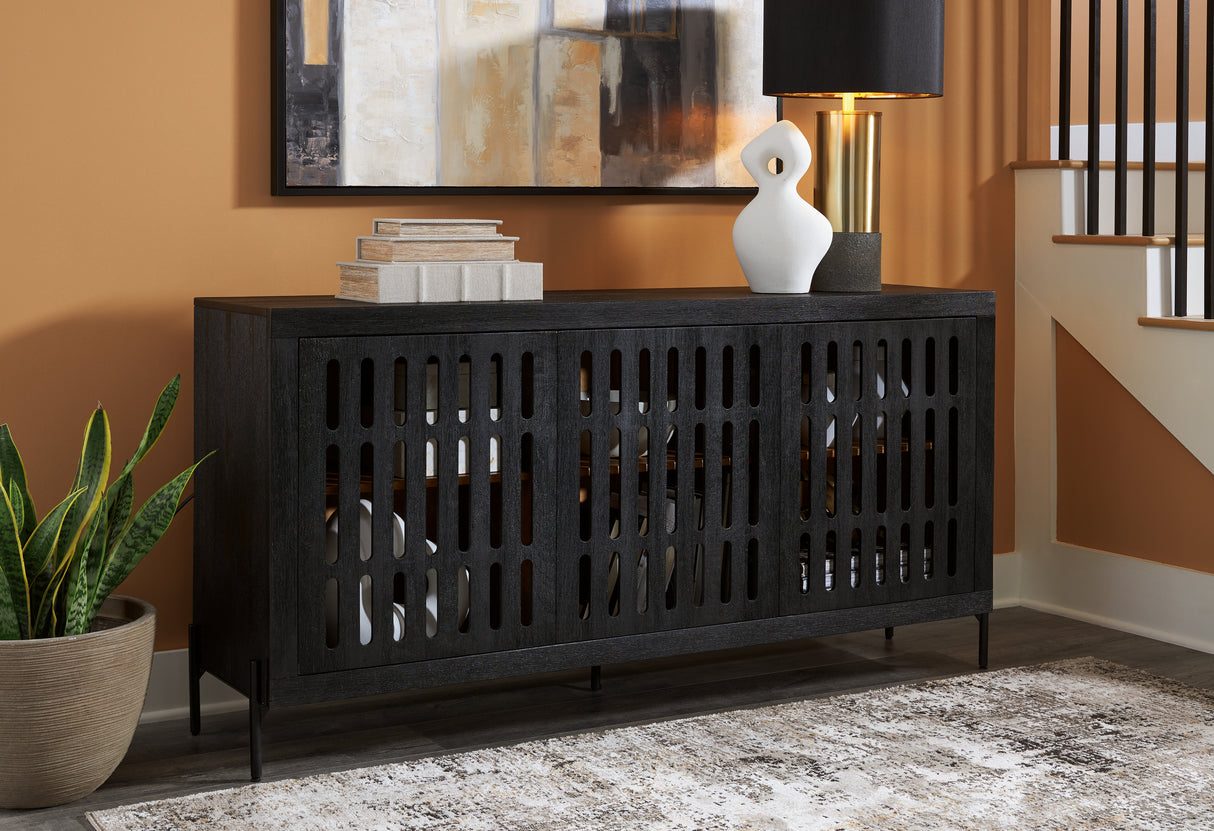 Furniture City Biloxi - Ashley Furniture - Vallisburg Accent Cabinet - Accent Cabinet / Black/Natural - A4000644