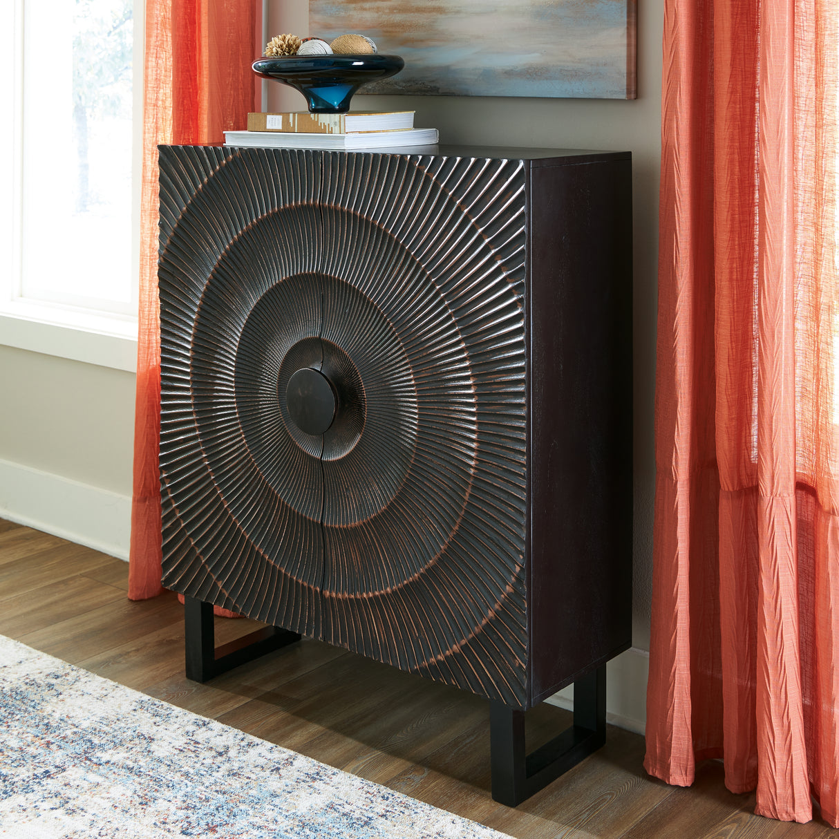 Furniture City Biloxi - Ashley Furniture - Fosterman Accent Cabinet - Accent Cabinet / Distressed Black - A4000660