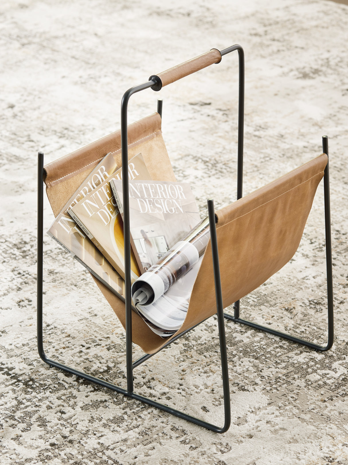 Furniture City Biloxi - Ashley Furniture - Faronworth Magazine Rack - Magazine Rack / Brown/Black - A4000668