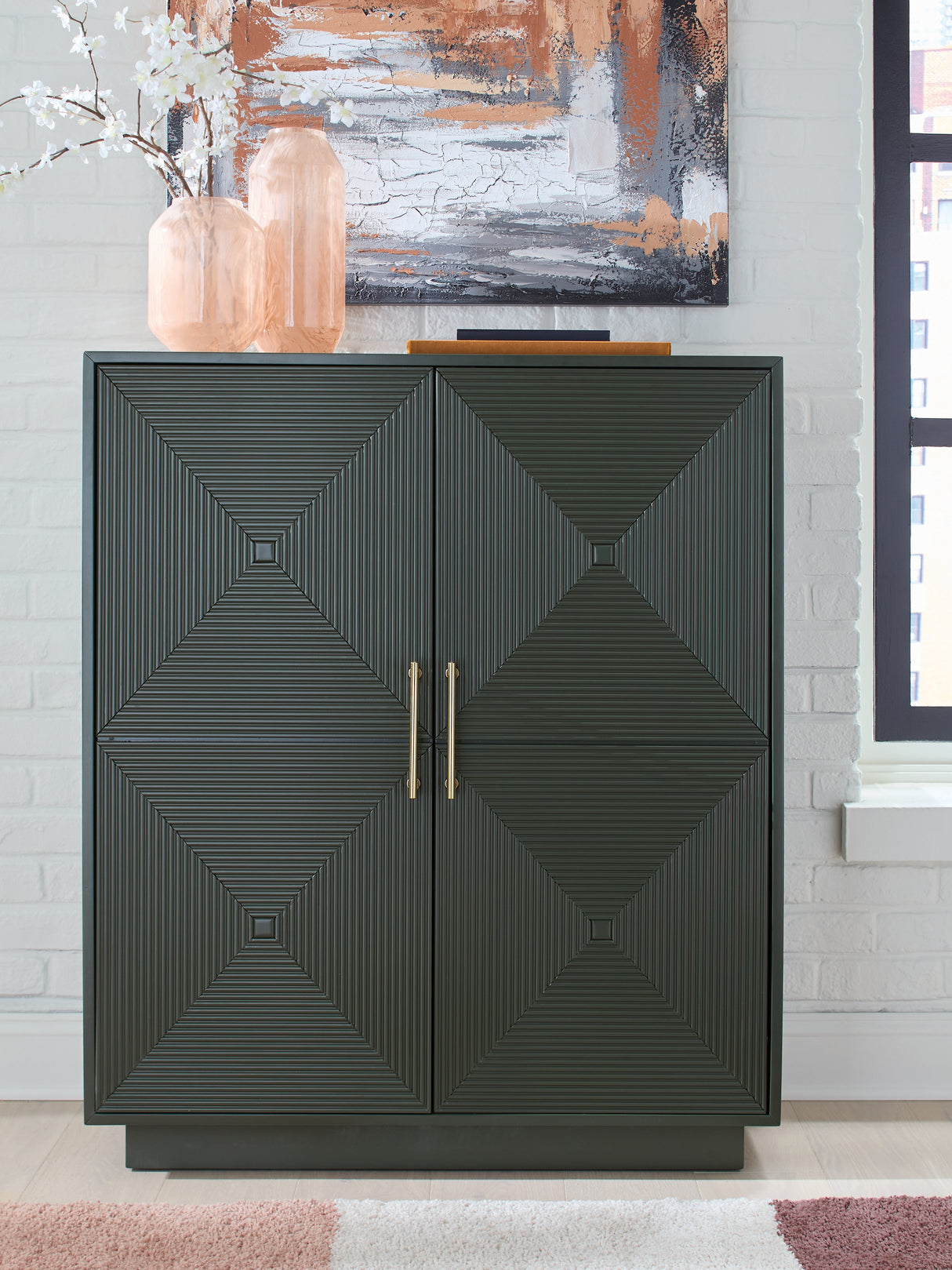 Furniture City Biloxi - Ashley Furniture - Geirwood Accent Cabinet - Accent Cabinet / Dark Green - A4000676