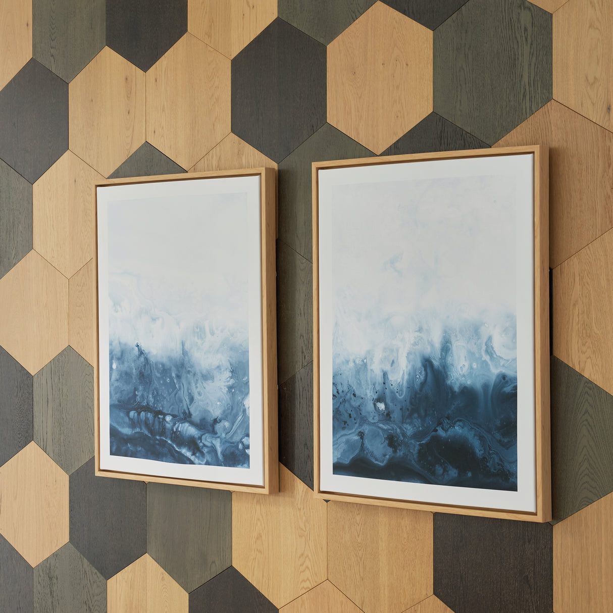 Furniture City Biloxi - Ashley Furniture - Holport Wall Decor - Wall Art Set (Set of 2) / Blue/White - A8000368