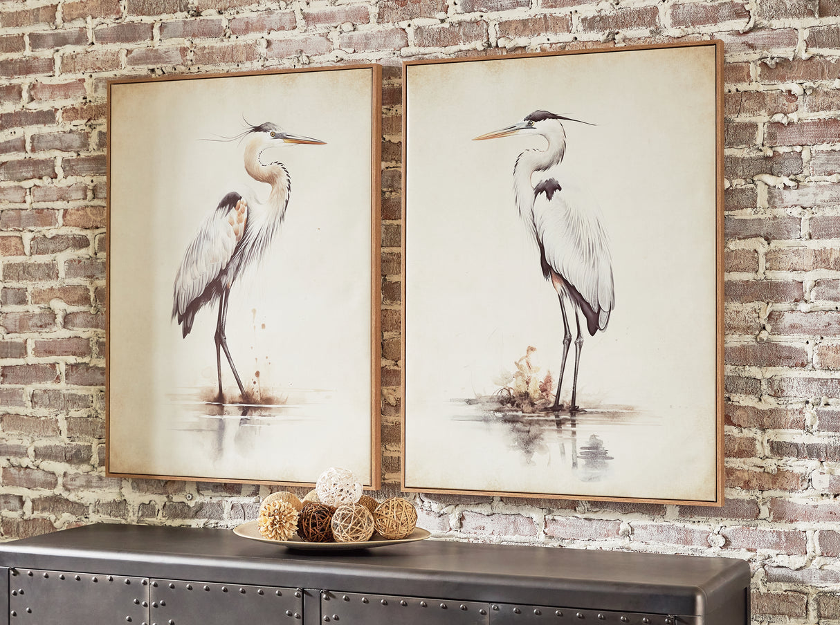 Furniture City Biloxi - Ashley Furniture - Aubinell Wall Decor - Wall Art Set (Set of 2) / Beige - A8000414