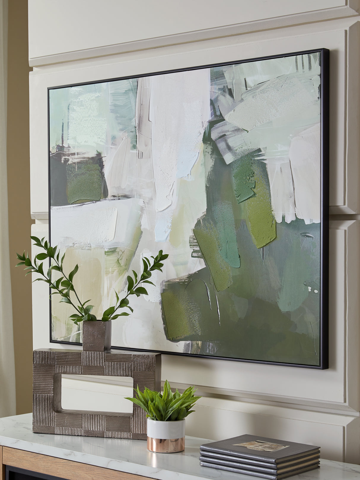 Furniture City Biloxi - Ashley Furniture - Vinick Wall Decor - Wall Art / Green/Gray/White - A8000459