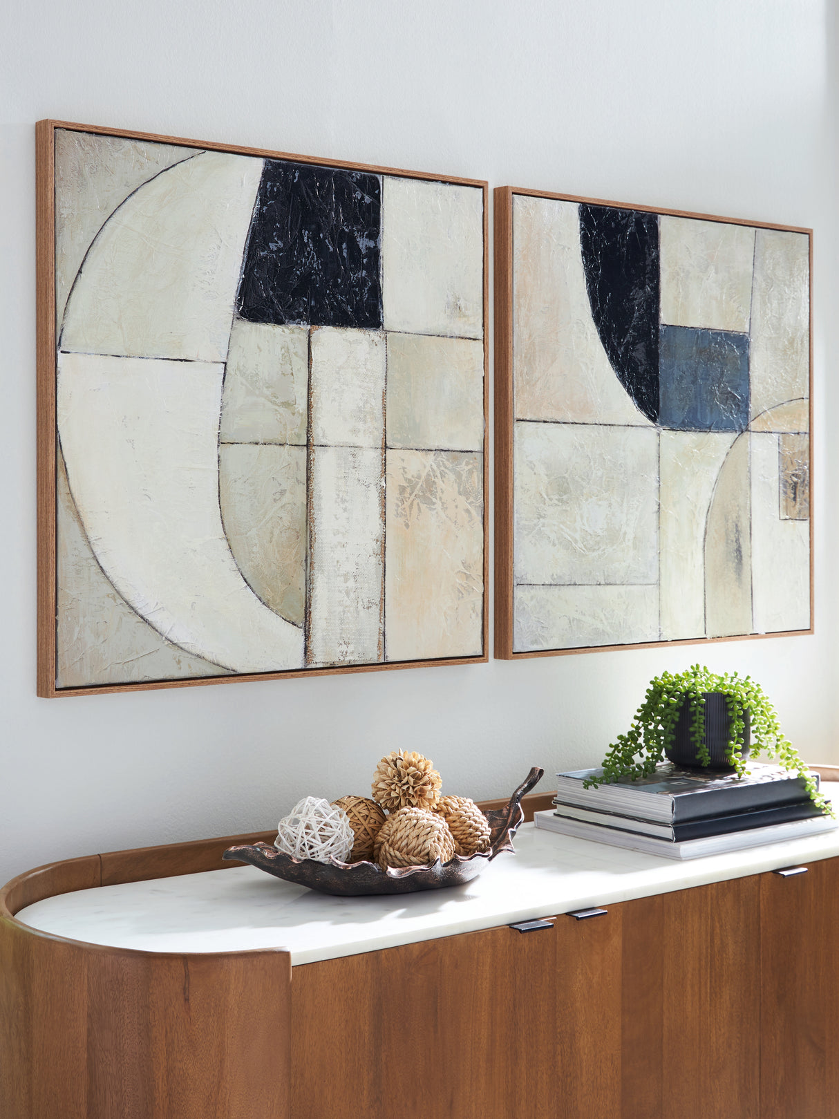 Furniture City Biloxi - Ashley Furniture - Bexlen Wall Decor - Wall Art Set (Set of 2) / Tan/Taupe/Black - A8000498