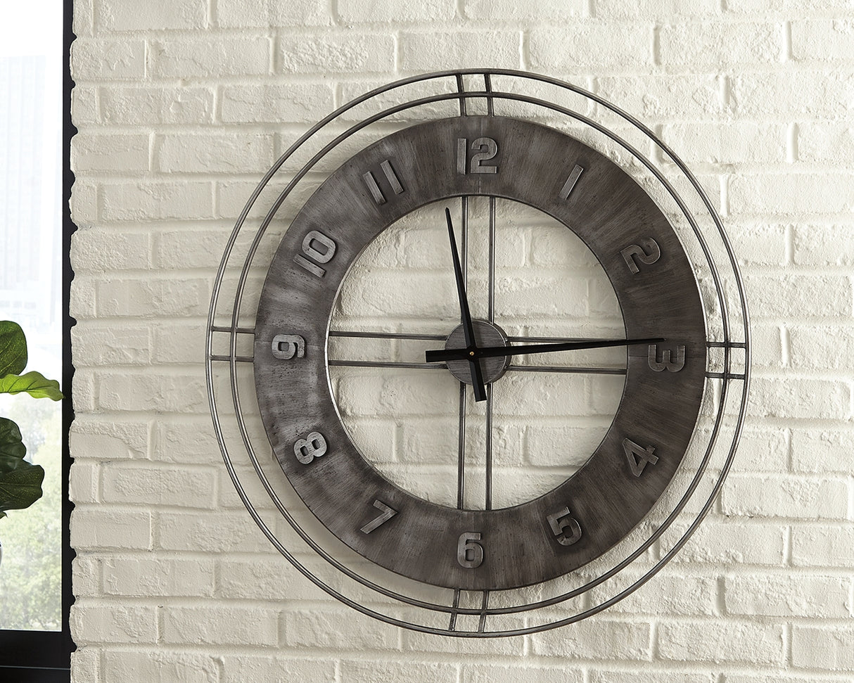 Furniture City Biloxi - Ashley Furniture - Ana Sofia Wall Decor - Wall Clock / Antique Gray - A8010068
